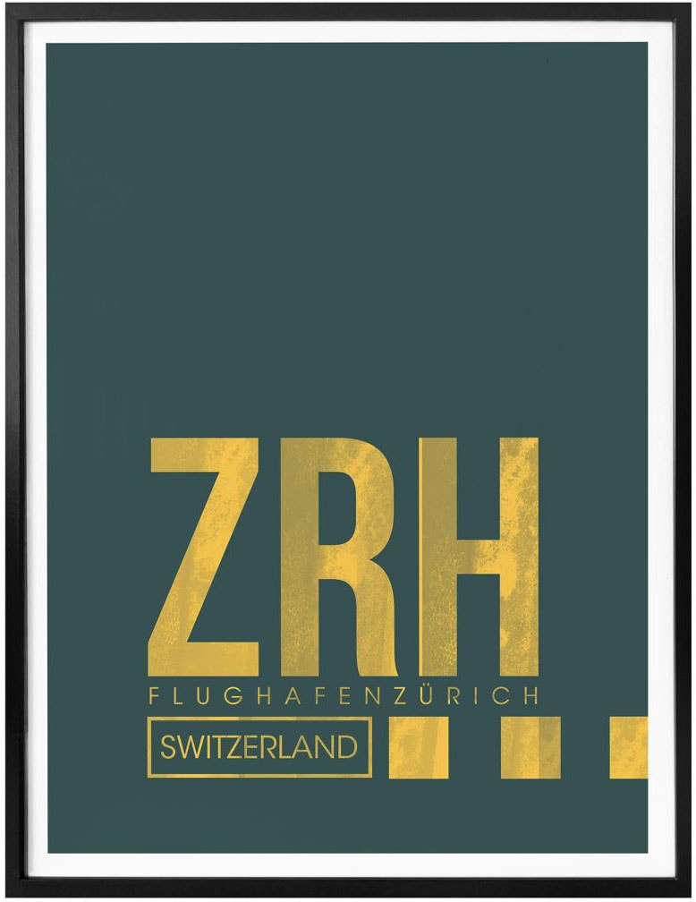 Wall-Art Poster »Wandbild ZRH Flughafen Zürich«, Flughafen, (1 St.), Poster,  Wandbild, Bild, Wandposter kaufen