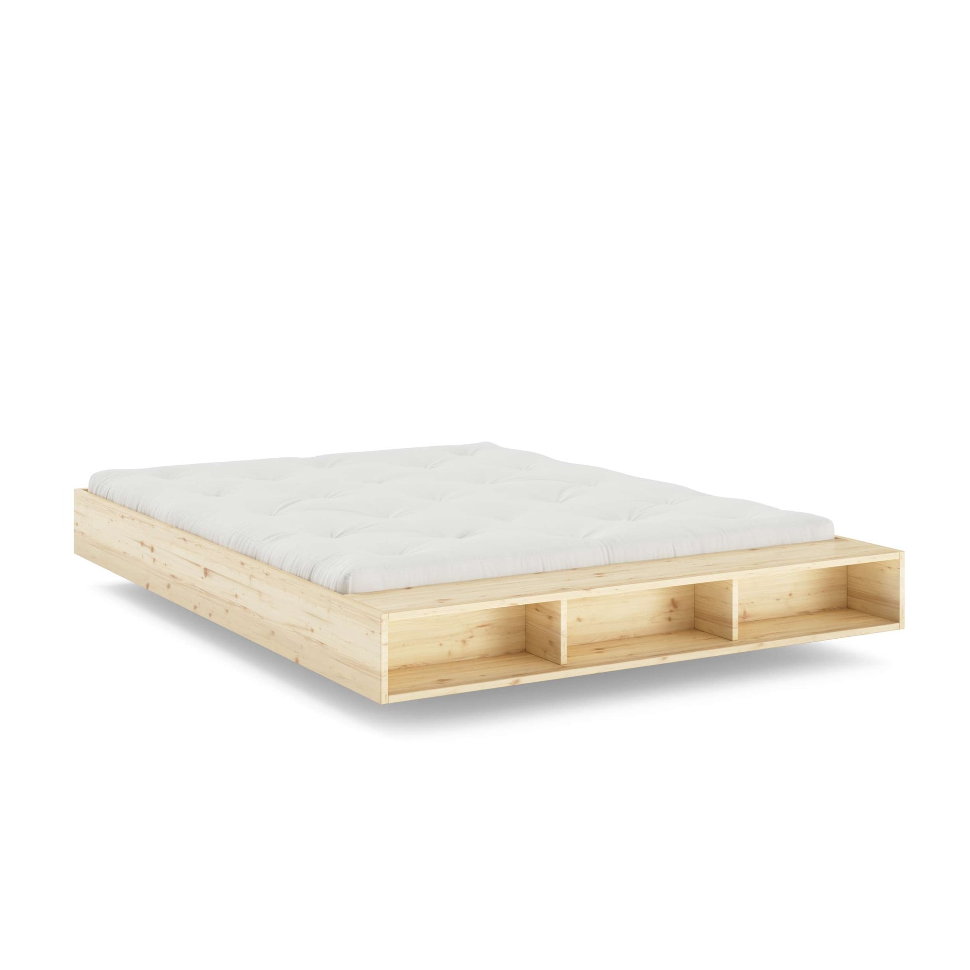 Karup Design Stauraumbett »Merge Bed Bettgestell m. integrierter Bank m. Stauraum, mehrere Grössen«, inkl. Lattenrost, excl. Matratze, FSC®-zertifiziertes Massivholz