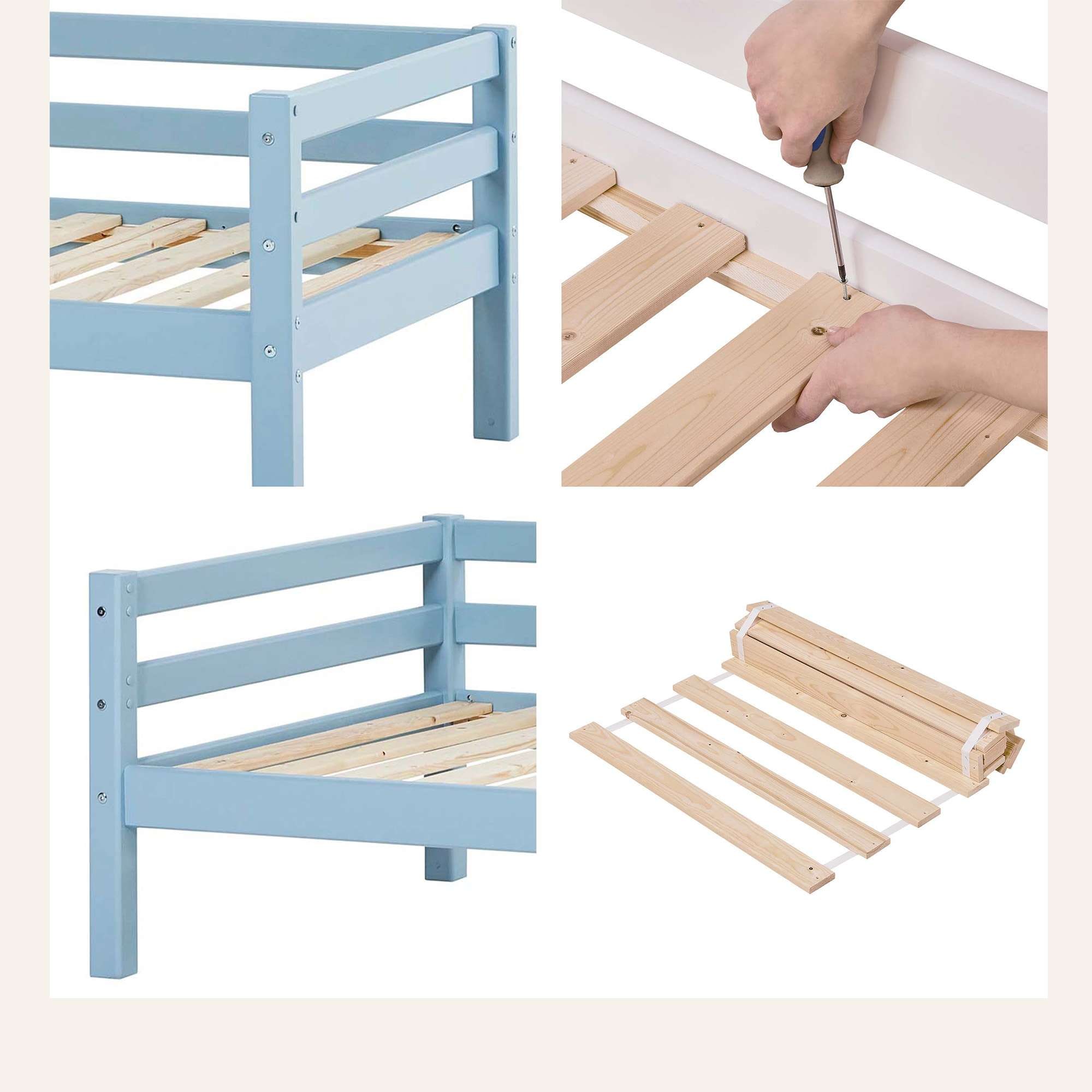 Hoppekids Daybett »Kinderbett ECO Dream, Einzelbett, Juniorbett 90x200« Bett,  Weiss, Grün, Blau, Rosa, Grau