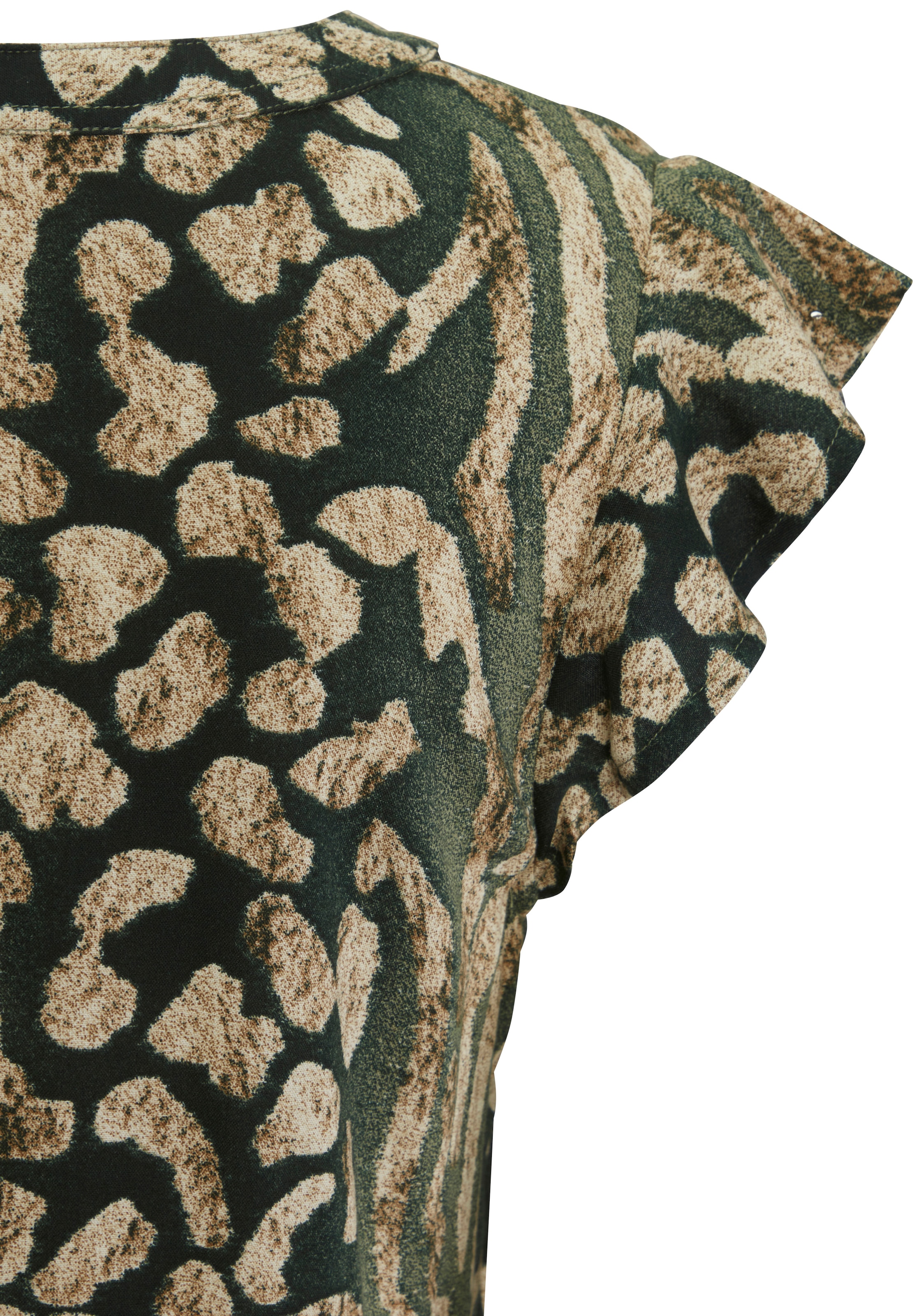 LASCANA Sommerkleid »mit Animalprint und süssen Flügelärmeln aus gewebter Viskose« Ohne Taschen Luftiges Sommerkleid, Strandkleid, Tunikakleid, Blusenkleid, Festival