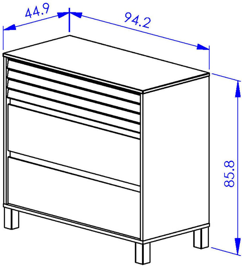 Gami Wickelkommode »Achille Wickelkommode« bis 95 kg Viel Stauraum für Utensilien, funktionell und durchdacht. 94 cm