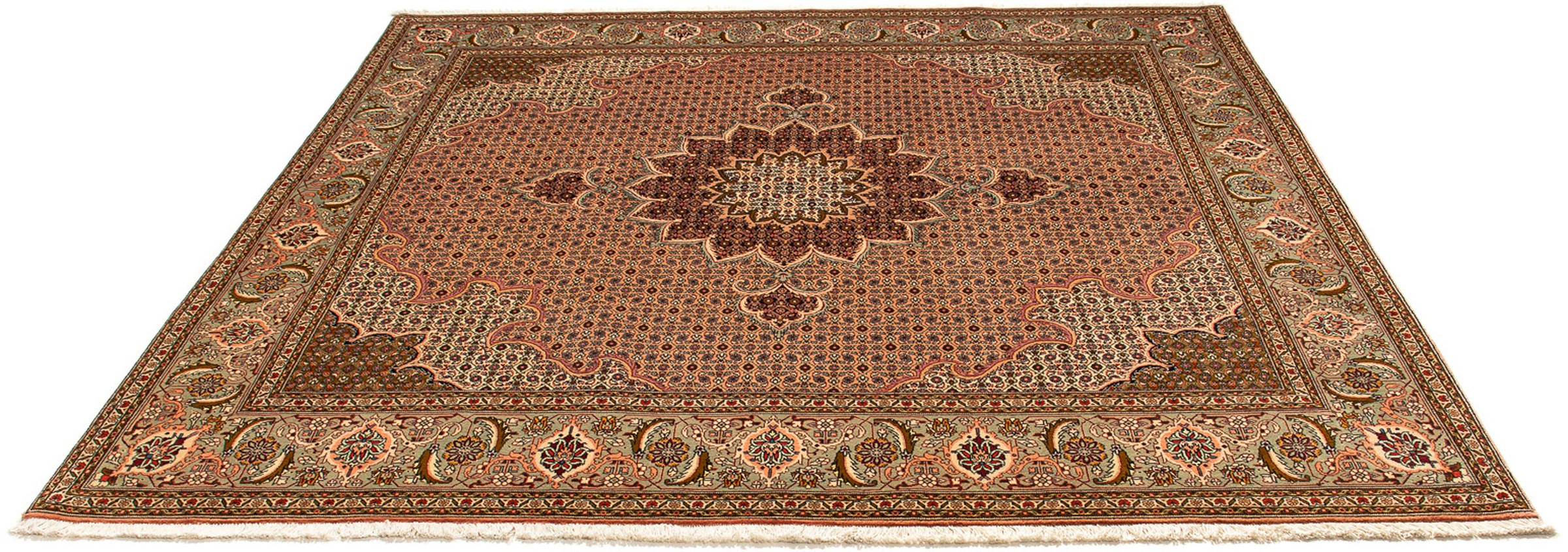 Image of morgenland Orientteppich »Perser - Täbriz quadratisch - 206 x 206 cm - braun«, quadratisch, 10 mm Höhe, Wohnzimmer, Handgeknüpft, Einzelstück mit Zertifikat bei Ackermann Versand Schweiz