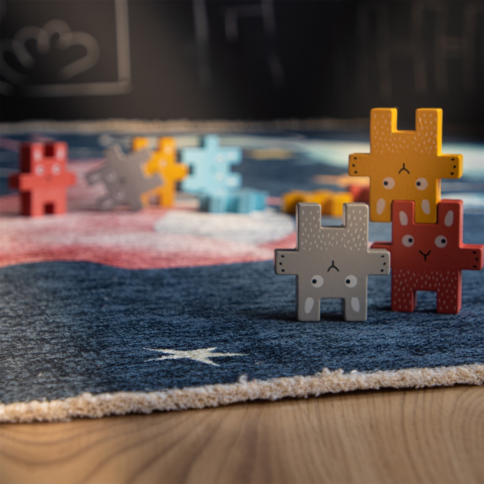 Kayoom Kinderteppich »Joanna 627« rechteckig 6 mm Höhe Kurzflor, Modernes Muster, Deko, Wolle, Dino, Dinosaurier