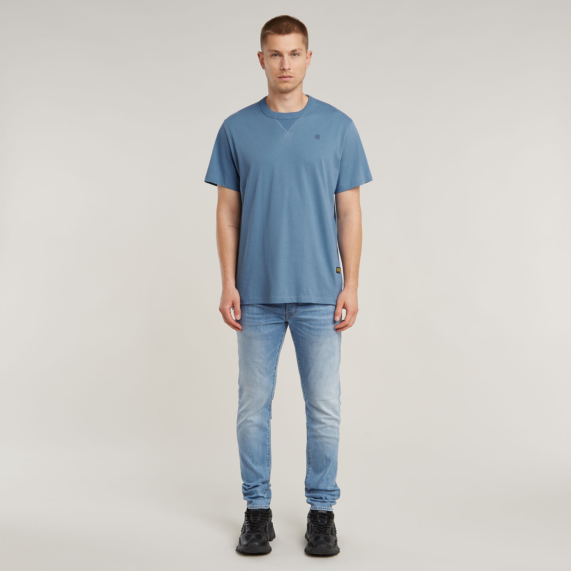 G-STAR T-Shirt »Nifous«, Rundhals, mit Rippeinsatz