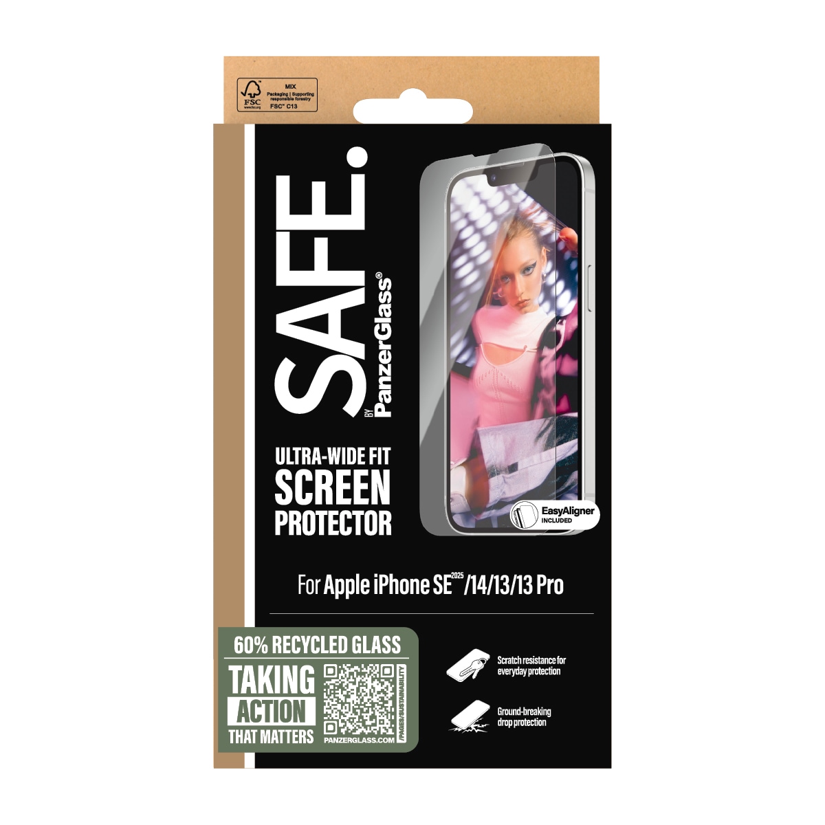 SAFE by PanzerGlass Displayschutzglas »Ultra-Wide Fit Screen Protection«, für Apple iPhone 16e-Apple iPhone 14-Apple iPhone 13/13 Pro, Displayschutzfolie, Schutzfolie, Bildschirmschutz, kratz- & stossfest