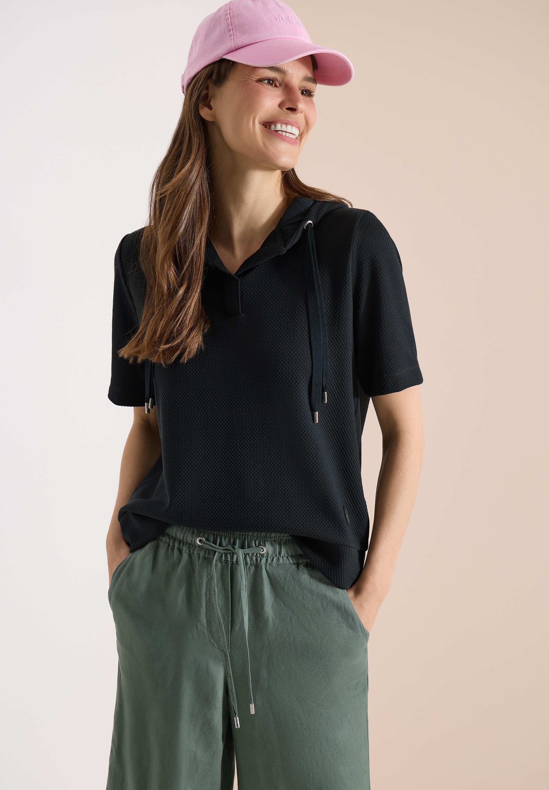 Image of Cecil Kapuzensweatshirt, mit feiner Struktur, Casual Fit