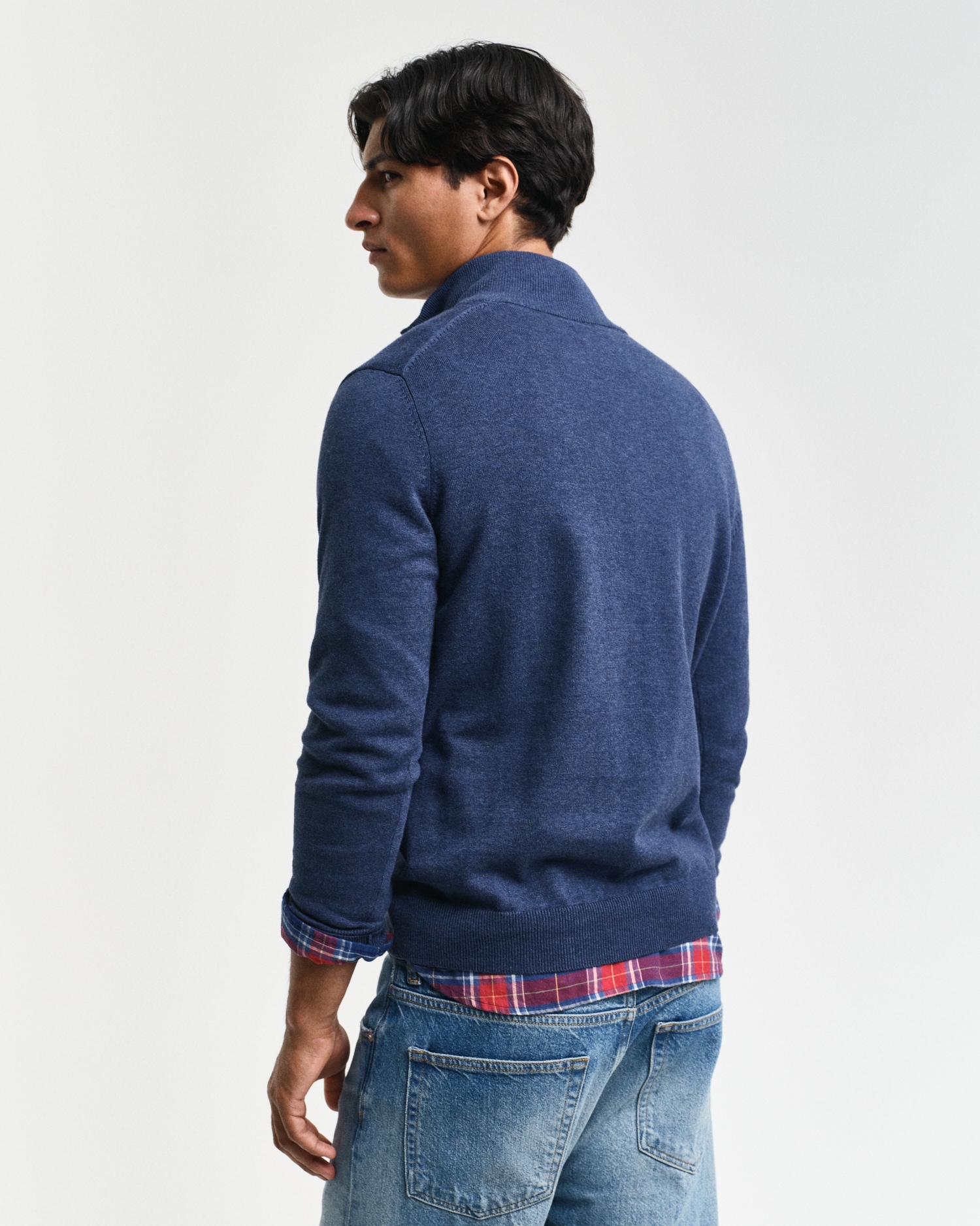Gant Troyer »CLASSIC COTTON HALF ZIP« mit gerippten Details