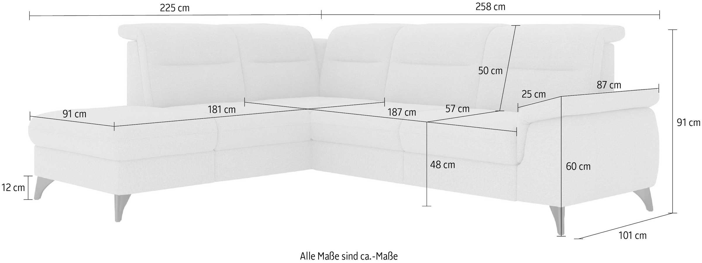 sit&more Canapé d'angle »Astoria L-Form« wahlweise mit motorischer Relaxfunktion