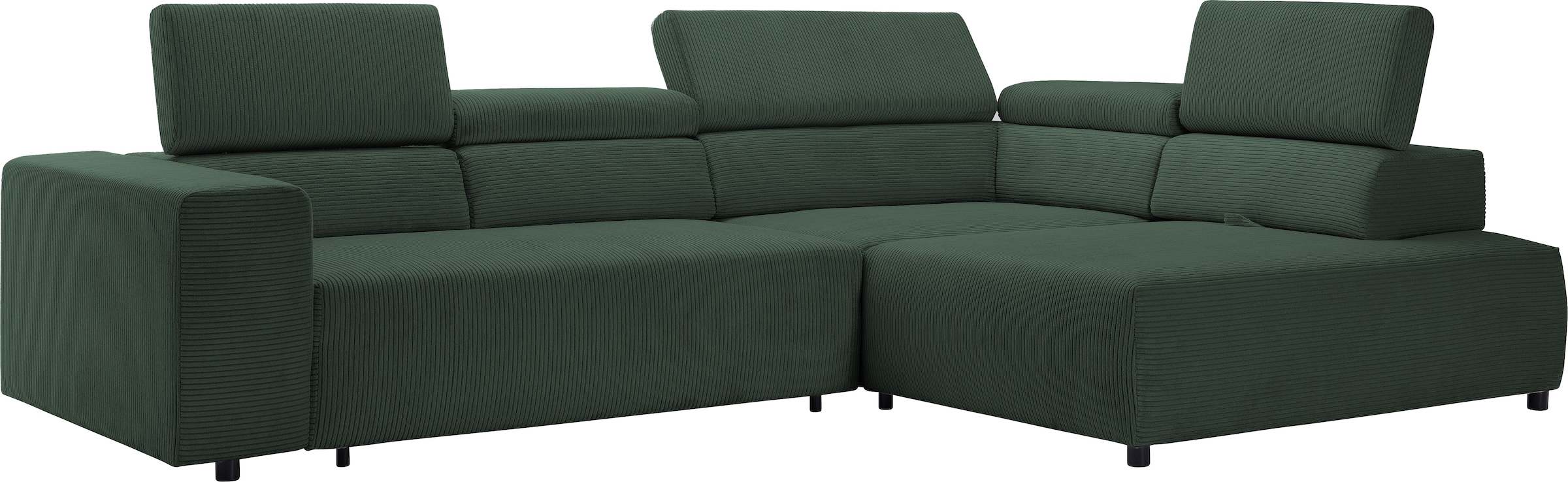 exxpo - sofa fashion Canapé d'angle »VITTORIO mit Komfortfunktionen, bequem und modern, Cord, L-Form« inkl. Kopfteil- und Sitztiefenverstellung, wahlweise mit Bettfunktion