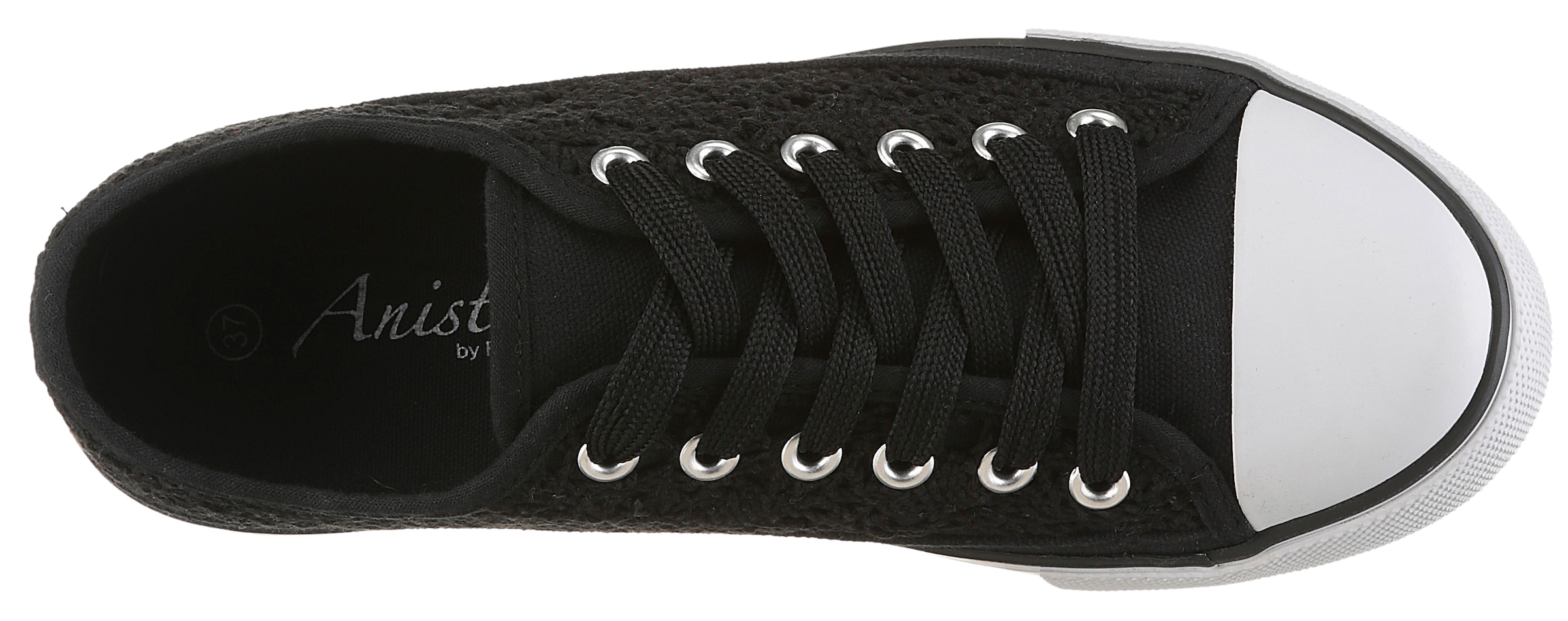 Aniston SHOES Sneaker  Schnürschuh, Freizeitschuh in Häkeloptik - NEUE KOLLEKTION