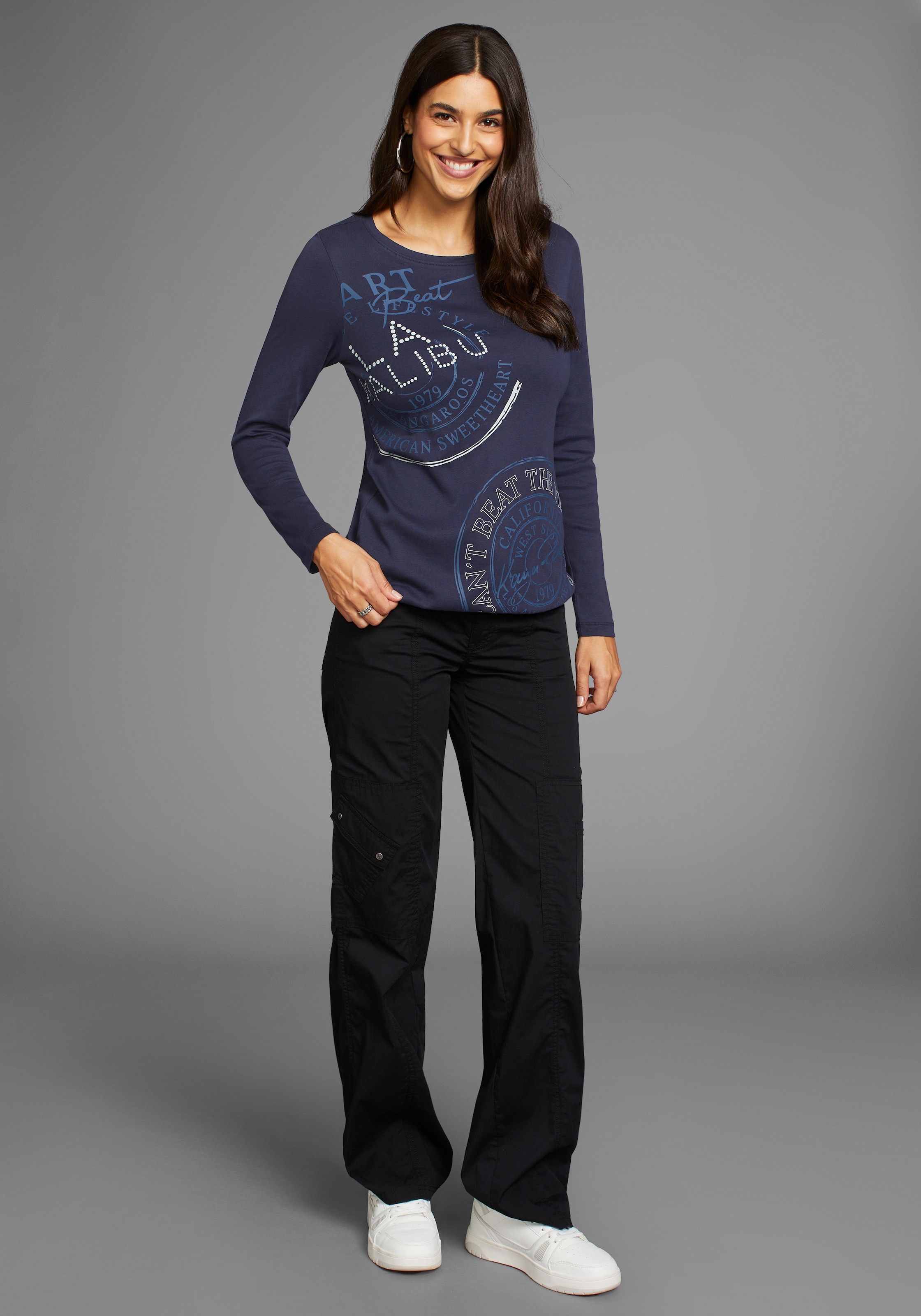 KangaROOS Langarmshirt, mit Placement-Print
