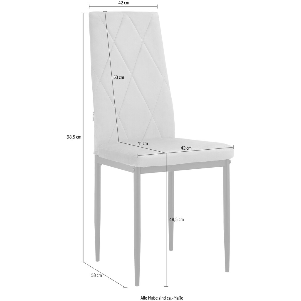 INOSIGN Esszimmerstuhl »Zachary«, 4 St., Veloursstoff