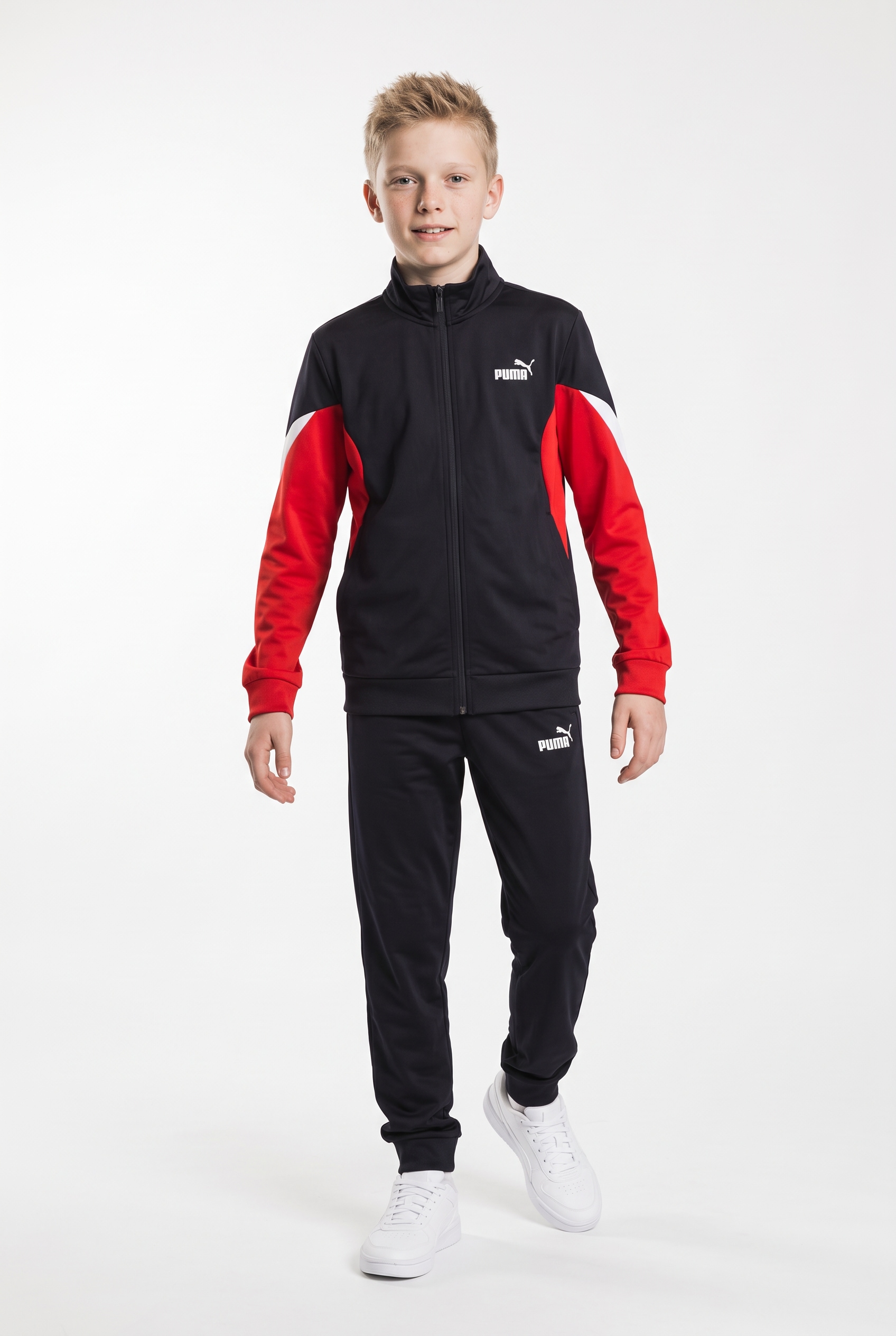 Image of PUMA Trainingsanzug "ESS BLOCK POLY SUIT B" 2 zweiteiliges Set, mit Reissverschluss am Oberteil, Regular Fit