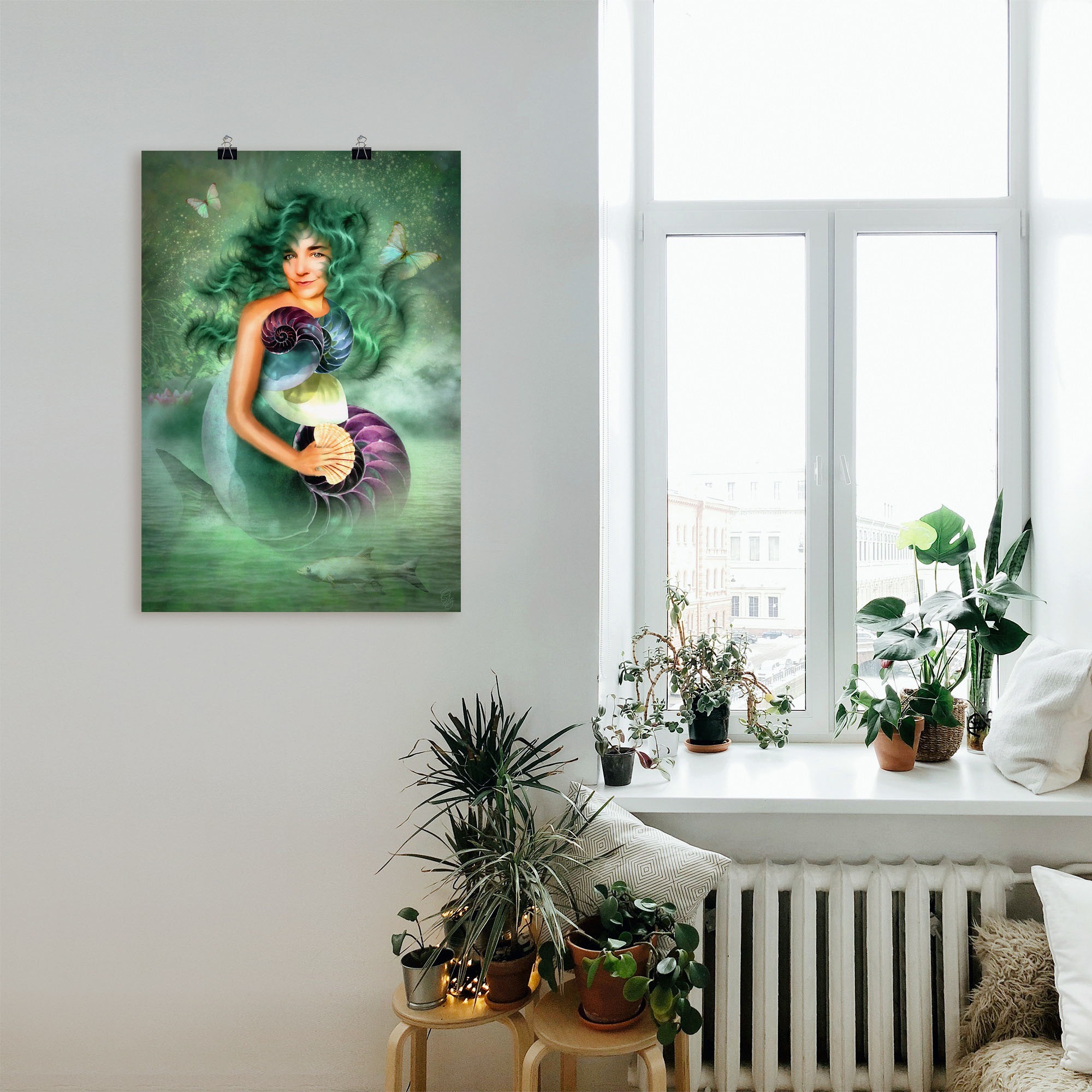 Artland Wandbild »Meerjungfrau Meike«, klassische Fantasie, (1 St.), als Alubild, Leinwandbild, Wandaufkleber oder Poster in versch. Grössen