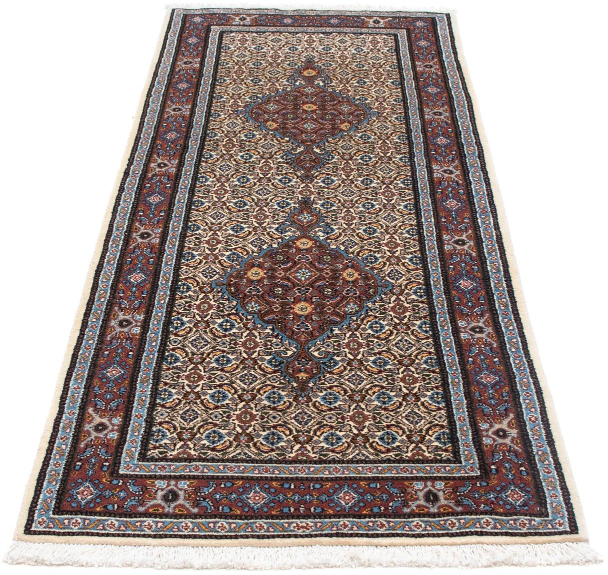 Image of morgenland Hochflor-Läufer »Moud Medaillon Beige 196 x 73 cm«, rechteckig, 1 mm Höhe, Handgeknüpft bei Ackermann Versand Schweiz