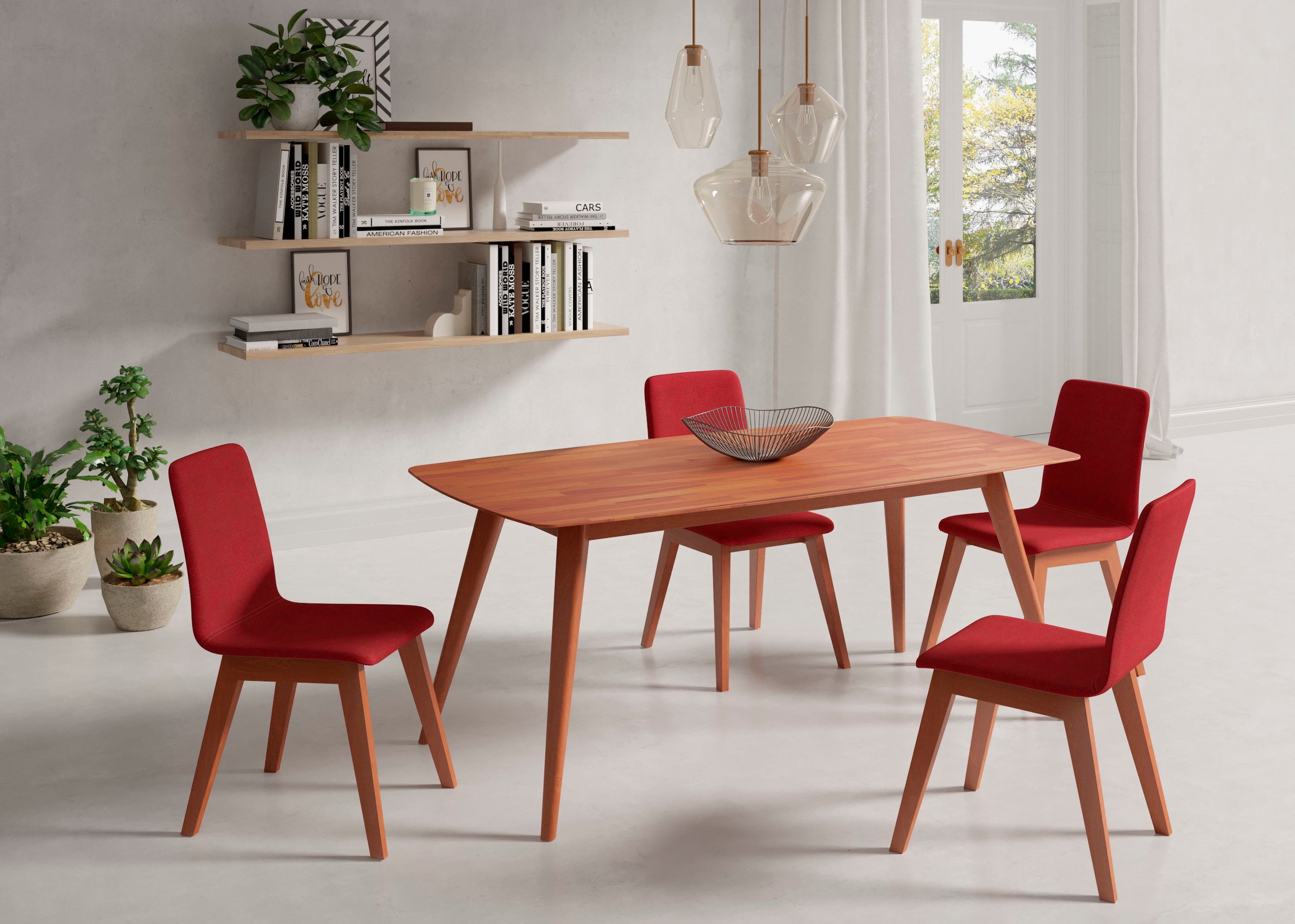 Home affaire Chaise »Sandy« () 2 cuismit verschiedenen Stuhlbeinfarben und Farbvarianten, Sitzhöhe 47 cm