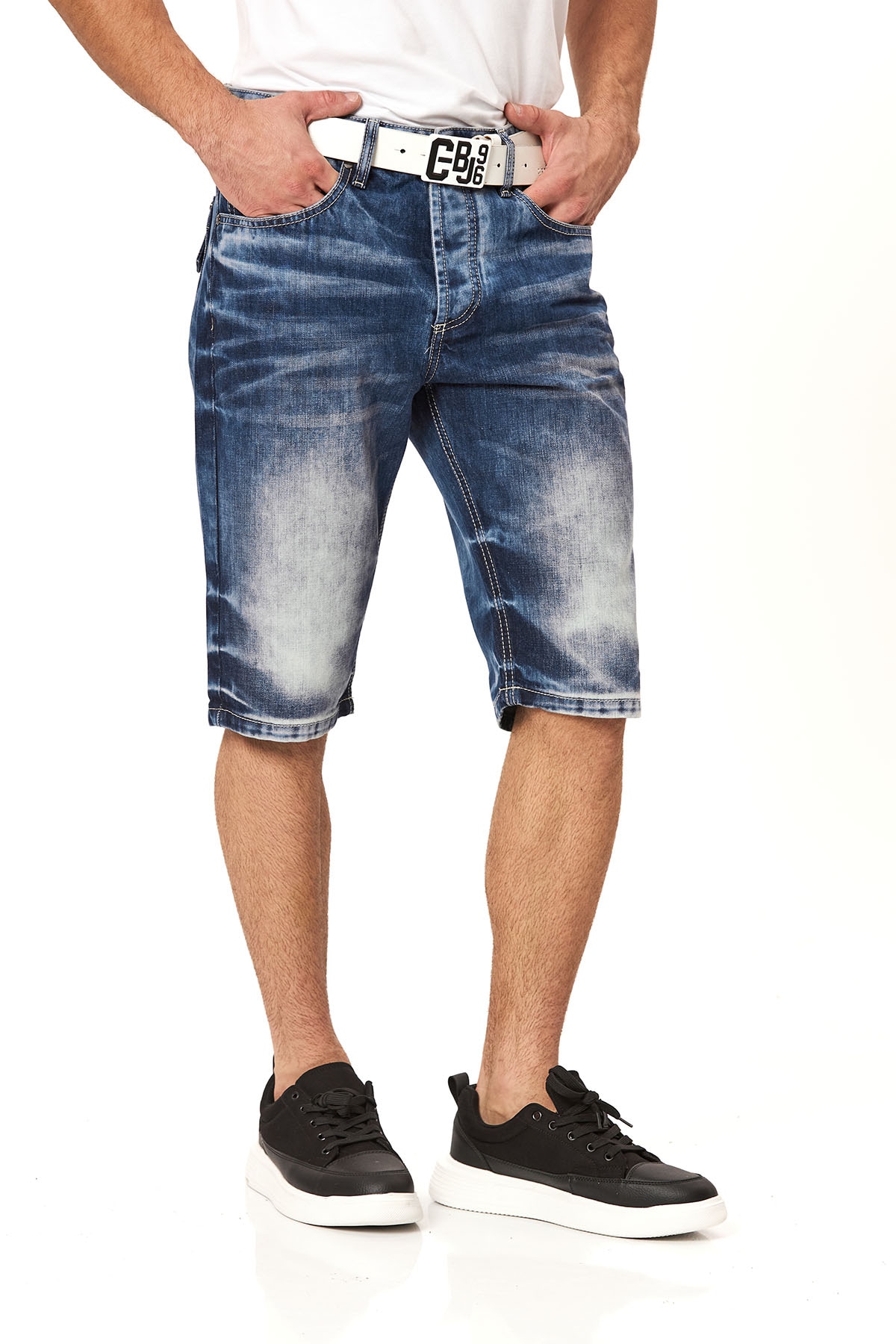 Cipo & Baxx Bermuda en jean Baumwolle, regular fit
