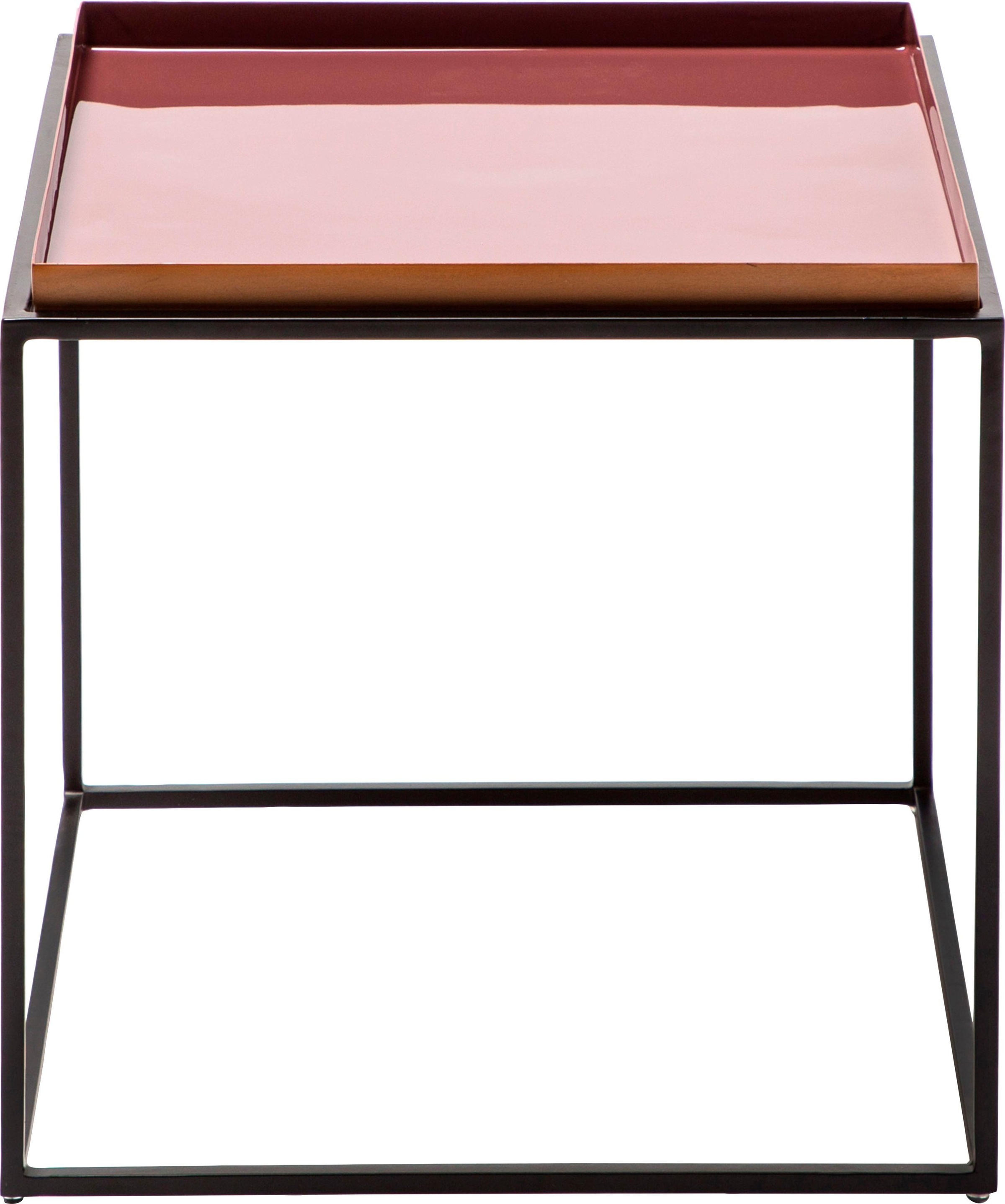 Kayoom Beistelltisch »Famosa, Metall-Beistelltisch in quadratischer Form«, (1 St.), Bunter Tisch, Schalenmasse: 11 x 11 x 2 / 15,8 x 11 x 2 cm