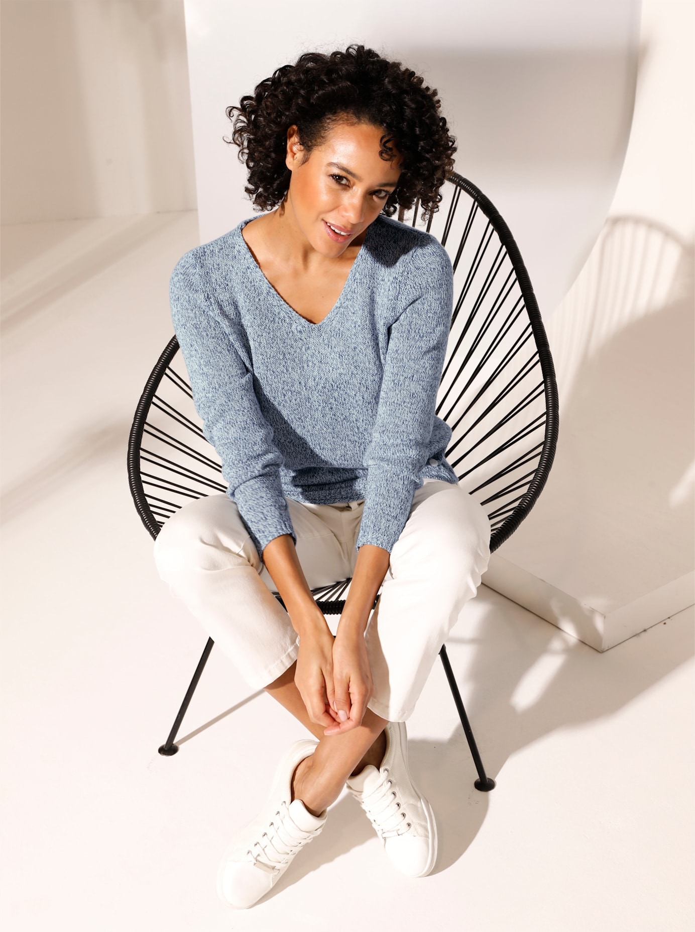 CREATION L PREMIUM Strickpullover "Leinen-Baumwoll-Pullover"