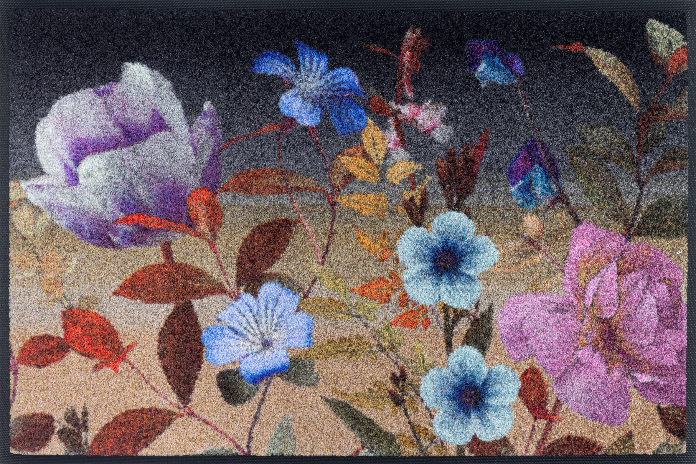 Image of wash+dry by Kleen-Tex Fussmatte "Midnight Blooms" rechteckig 7 mm Höhe