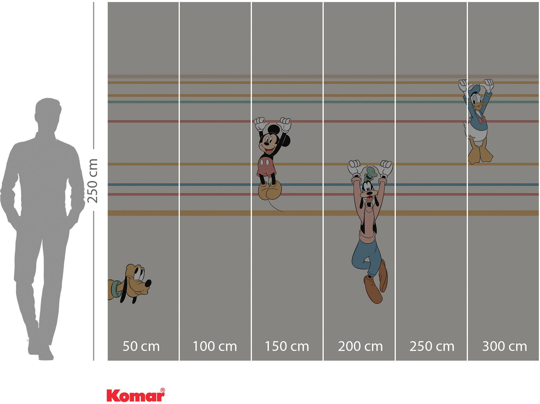 Komar Fototapete »Digitaldruck Vlies - Mickey Hanging with Friends - Grösse 300 x 250 cm«, bedruckt, Kinderzimmer