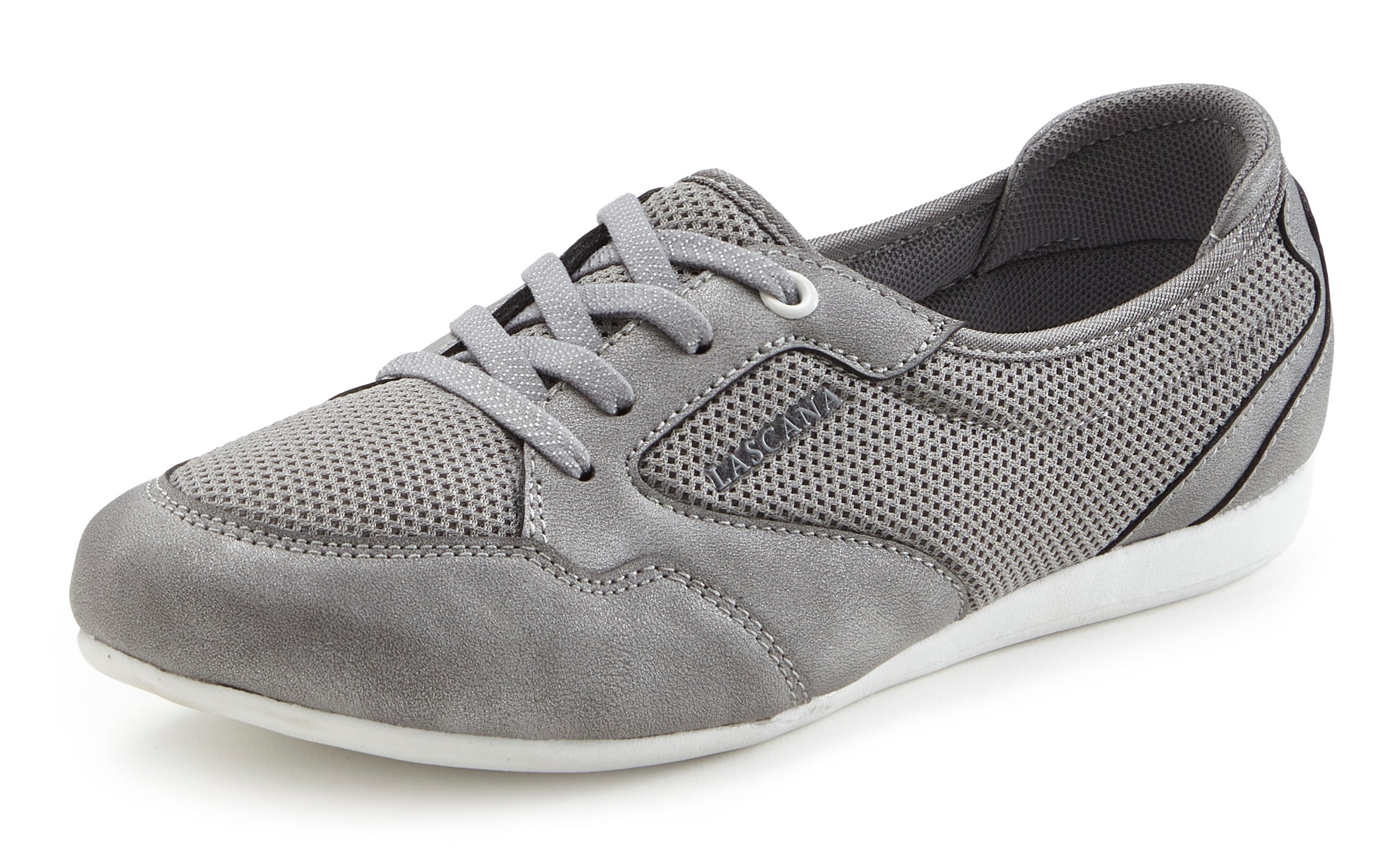 LASCANA Sneaker »Freizeitschuh, Halbschuh,«, in modischer Mesh-Optik zum Reinschlüpfen VEGAN