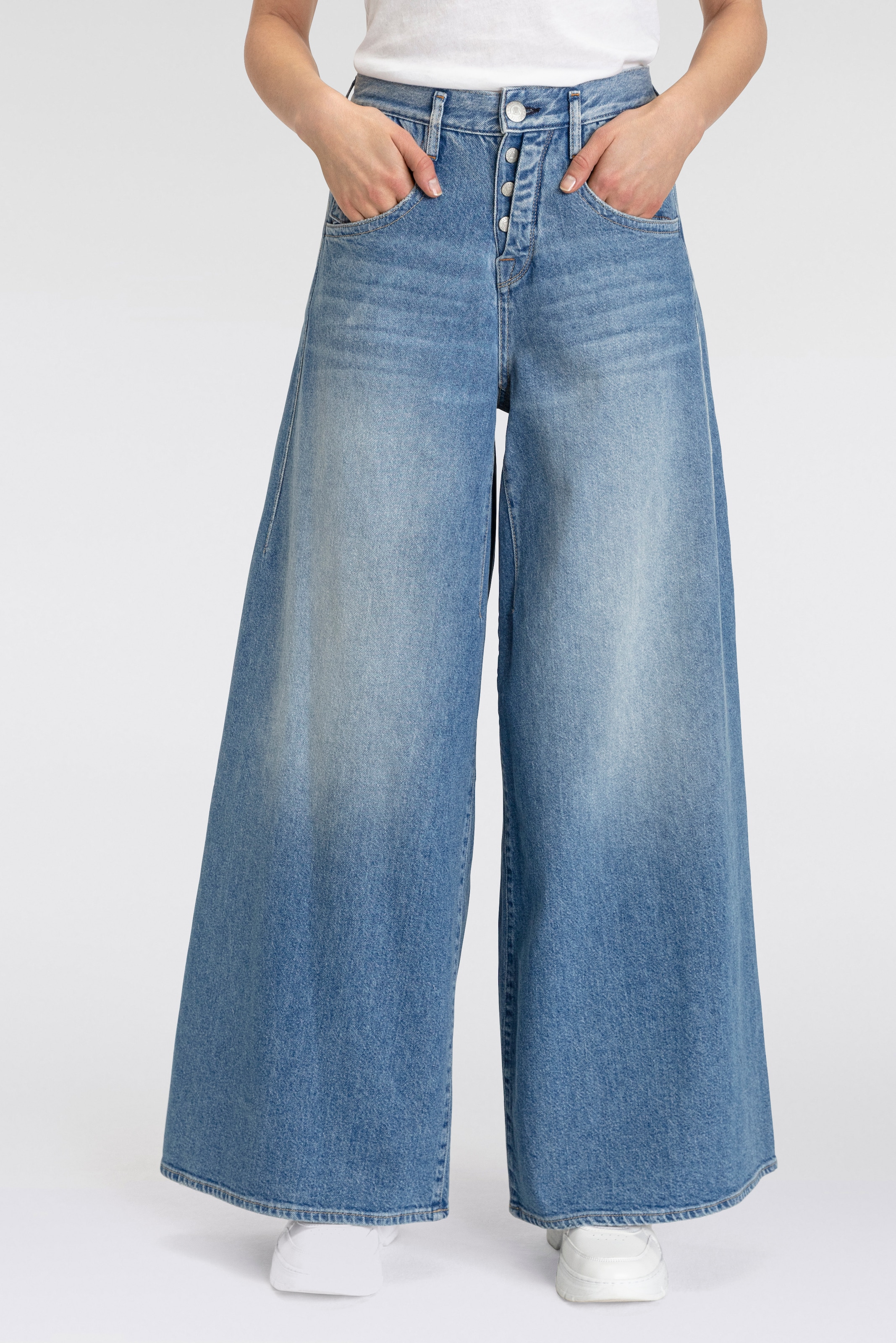 Herrlicher 5-Pocket-Jeans »Shyra Palazzo Denim«, mit besonders weitem Bein