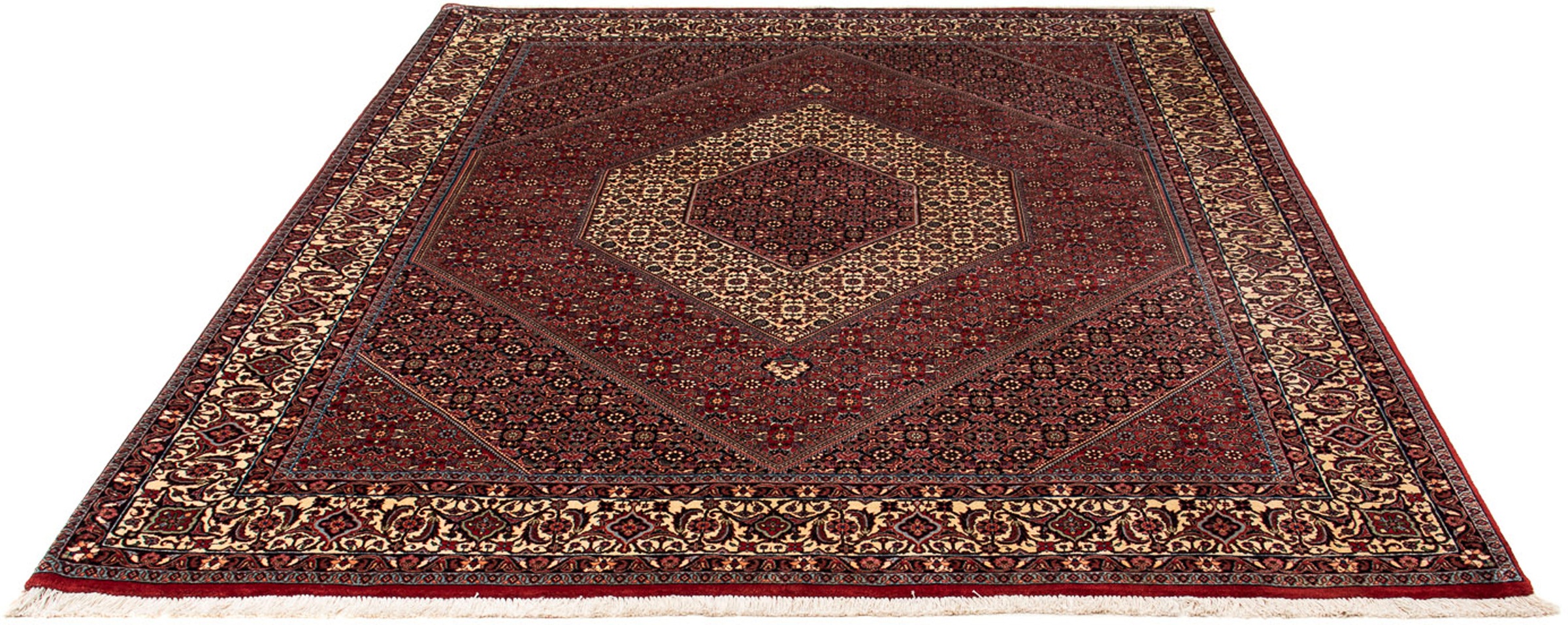 Image of morgenland Orientteppich »Perser - Bidjar - 242 x 203 cm - dunkelrot«, rechteckig, 15 mm Höhe, Wohnzimmer, Handgeknüpft, Einzelstück mit Zertifikat bei Ackermann Versand Schweiz