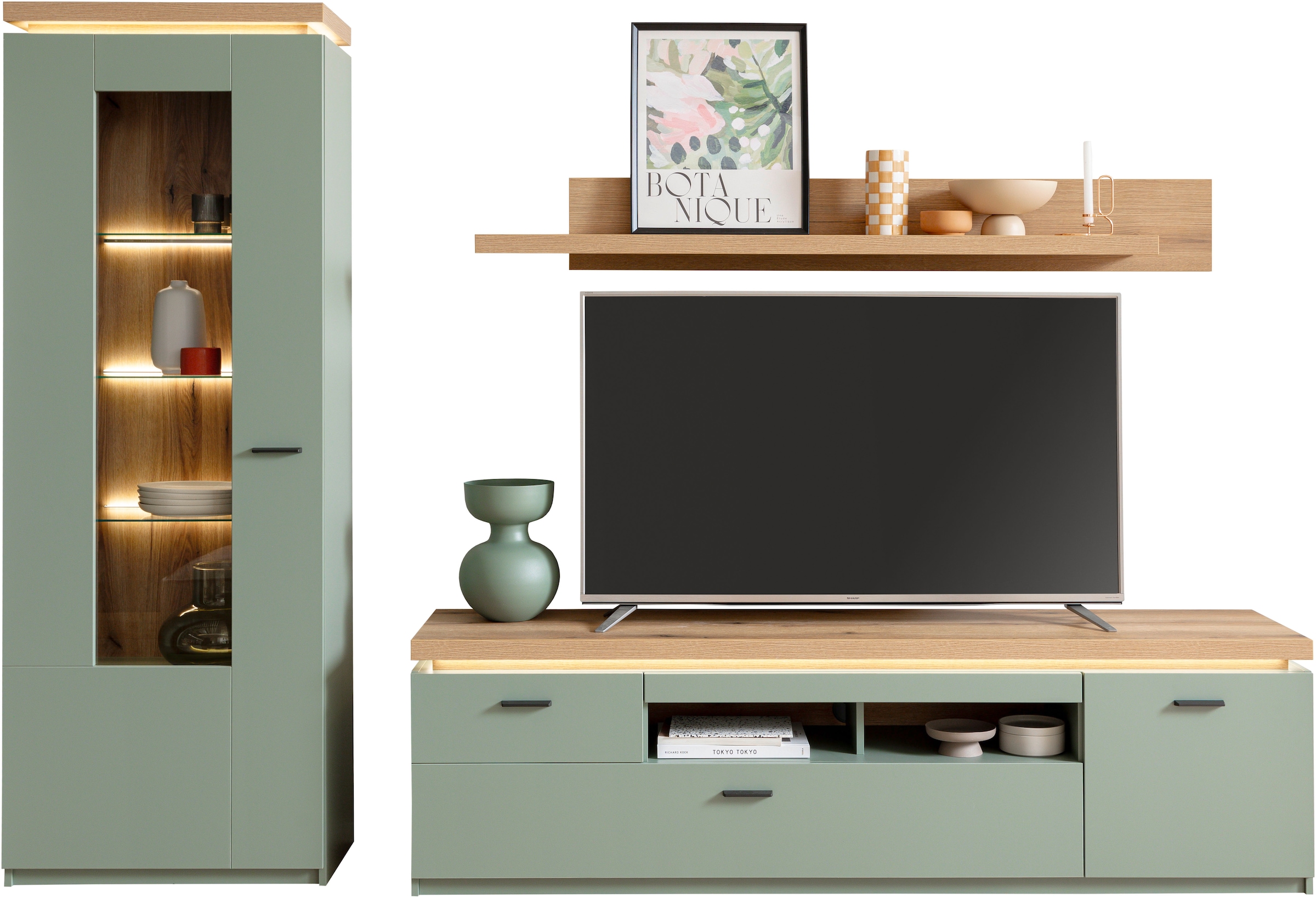 MCA furniture Meuble mural »MONIZ Wohnkomination 2« Komplett-Set, 3 cuis tlg.