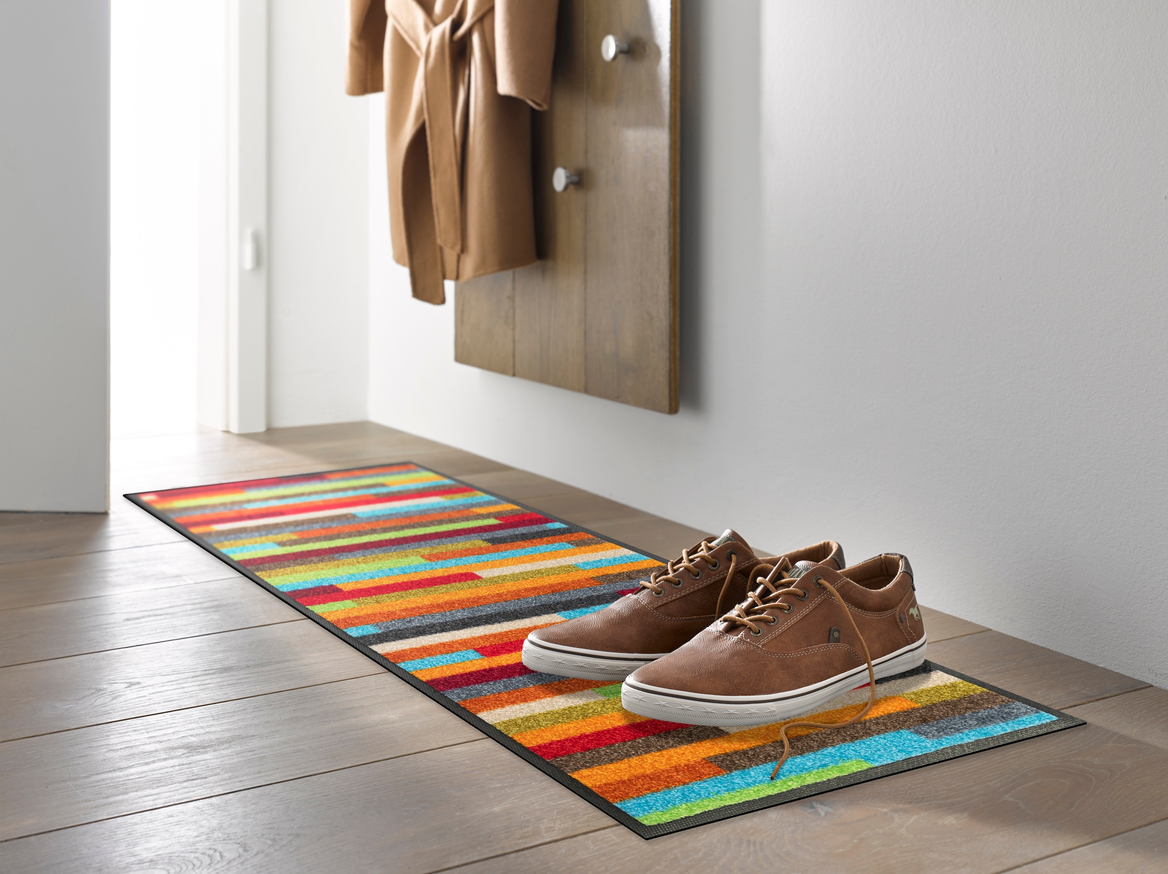 wash+dry by Kleen-Tex Tapis de sol »Mikado Stripes« Rectangulaire 7 mm Höhe Schmutzfangläufer, modernes Streifen Design, rutschhemmend, waschbar