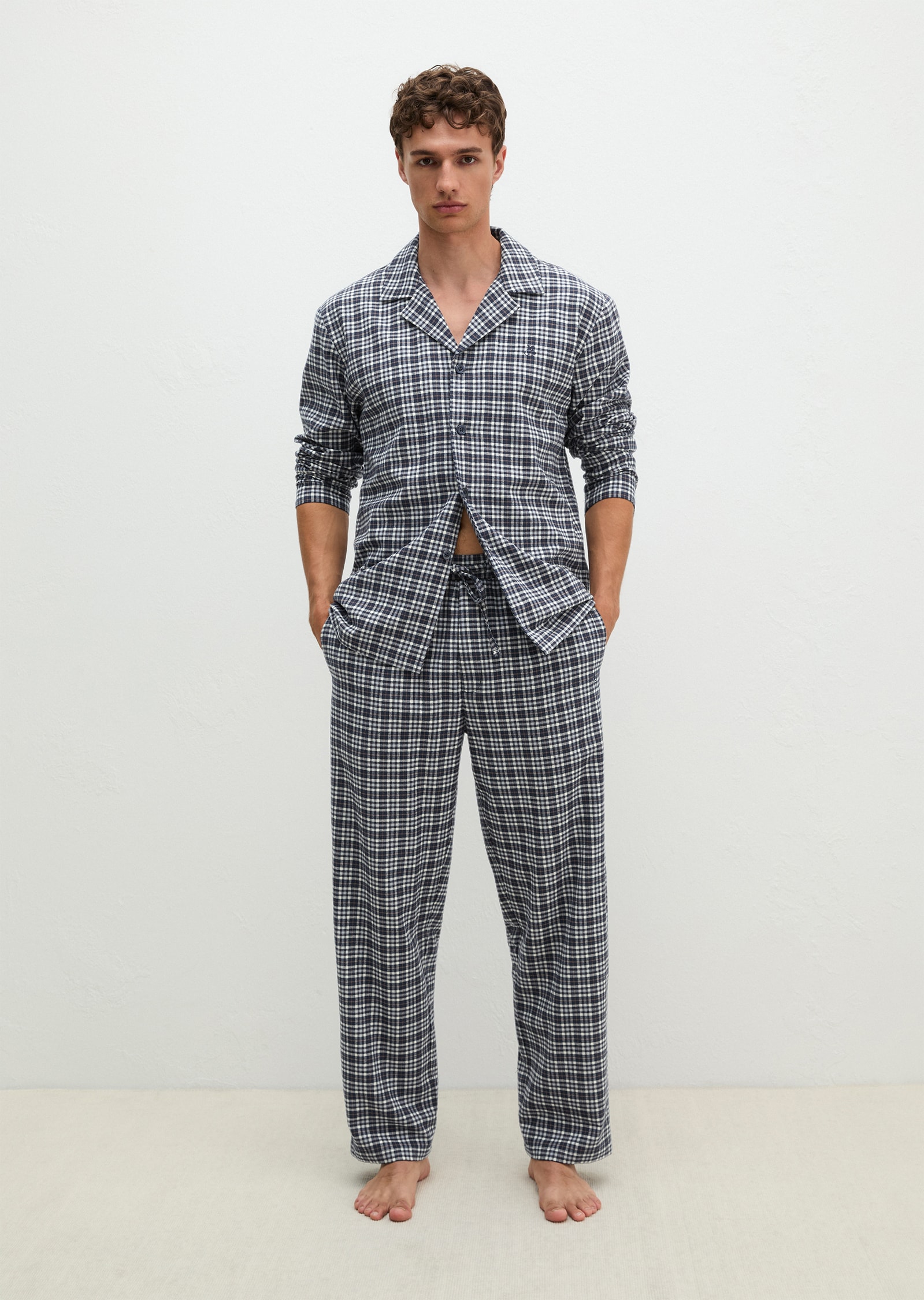 Image of Marc OPolo Pyjamaoberteil bequeme Passform, Langarm, mit V-Ausschnitt, für Homewear