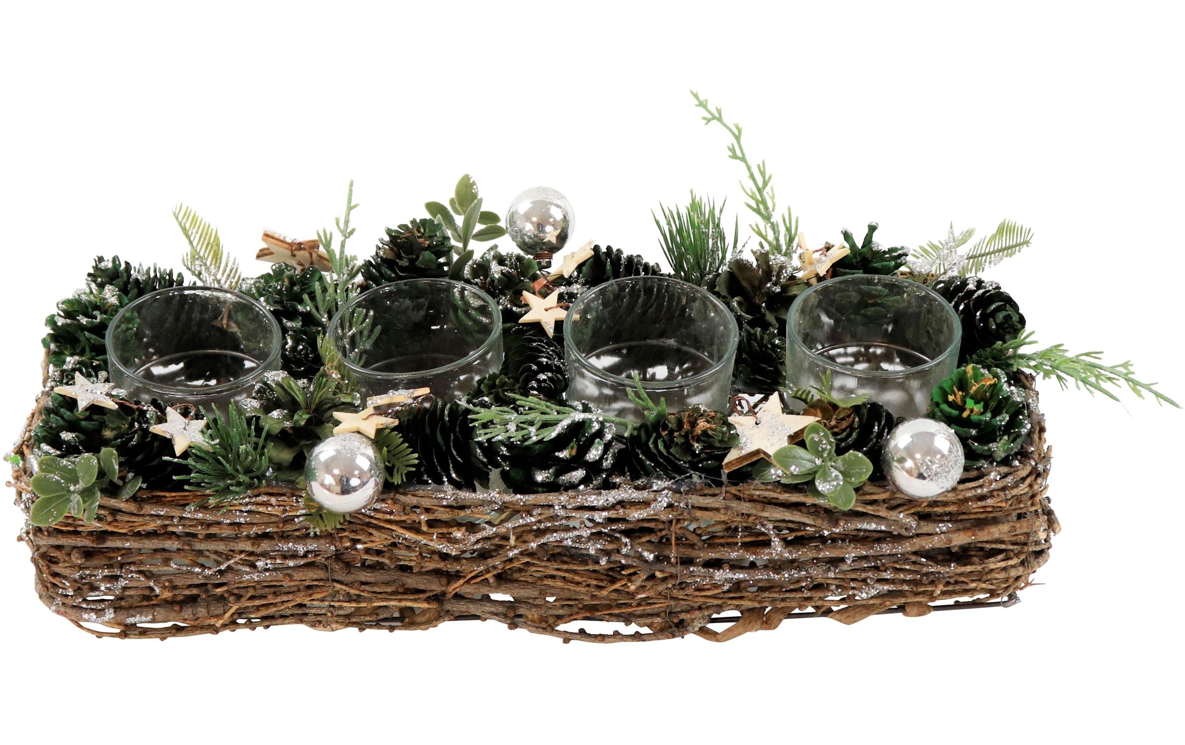   Teelichthalter »Hoff Gesteck Silver Sparkle«