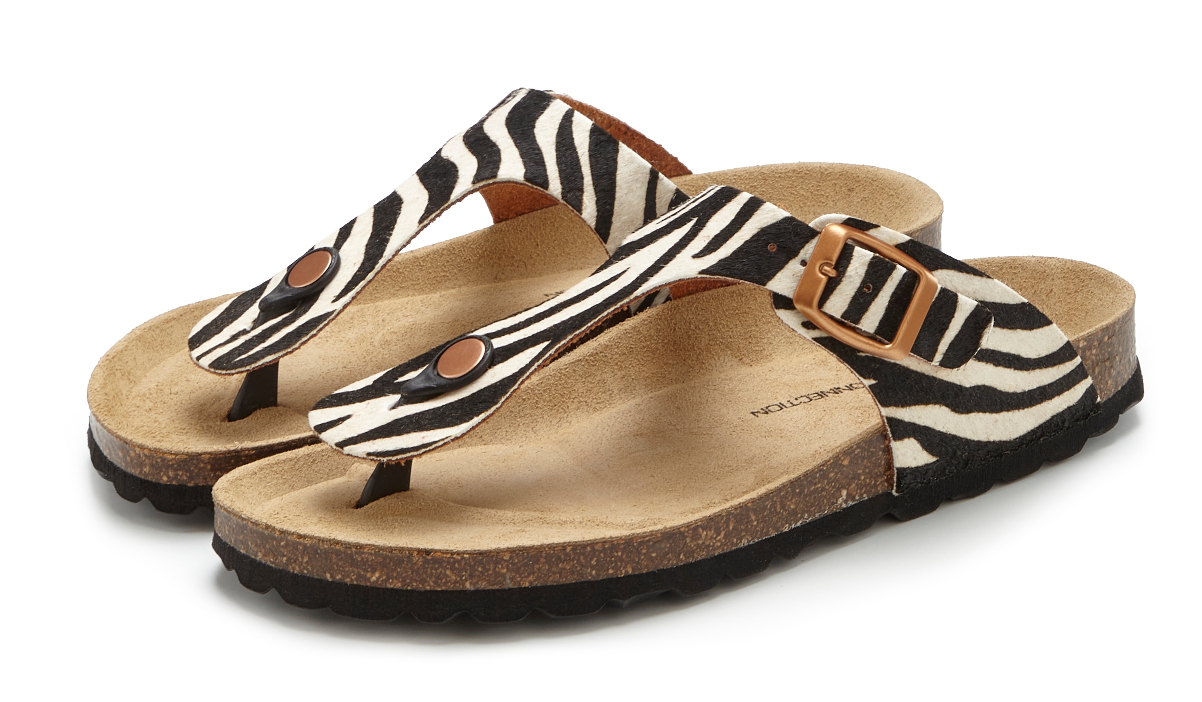 Image of French Connection Pantolette "Sandale, Mule, offener Schuhe, Sommerschuhe" NEU aus hochwertigem Leder mit bequemen Korkfussbett