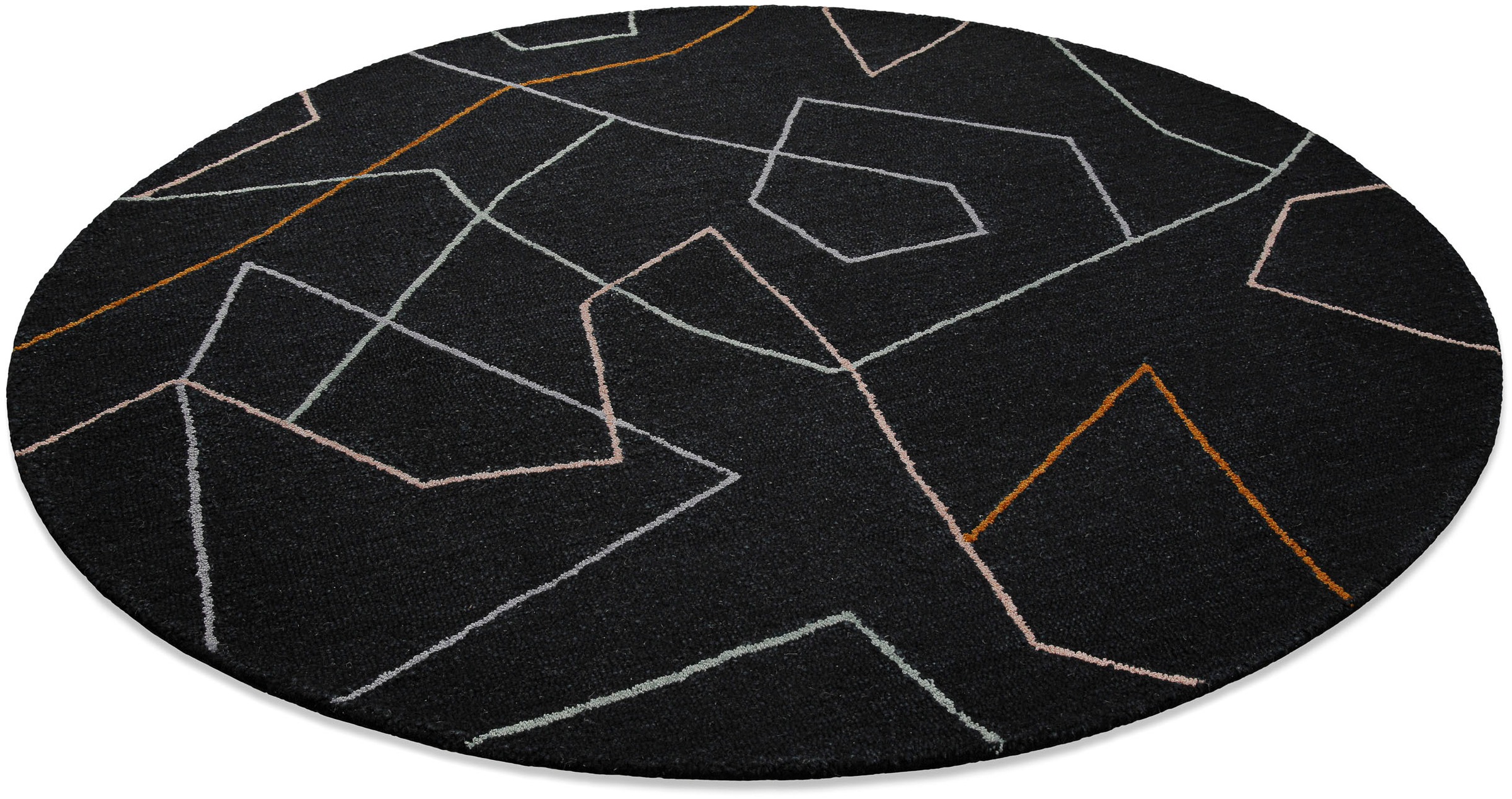 Wecon home Teppich »Nox« rund 6 mm Höhe Wollteppich, abstrakt, hochwertig, handgetuftet, robust, modern