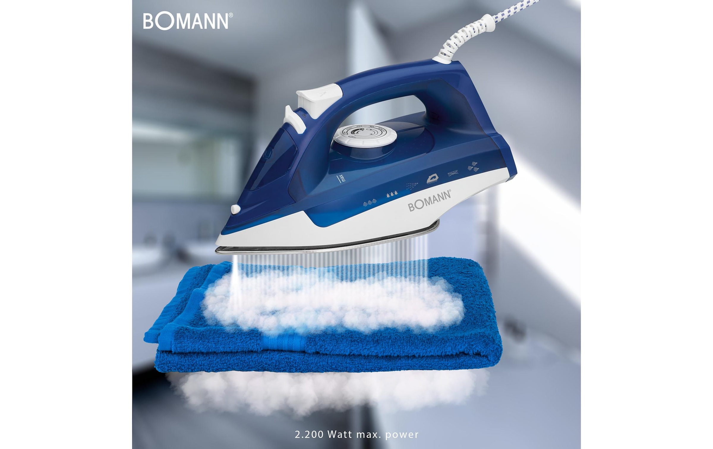 BOMANN Dampfbügeleisen »DB 6004 CB Blau«, 2200 W