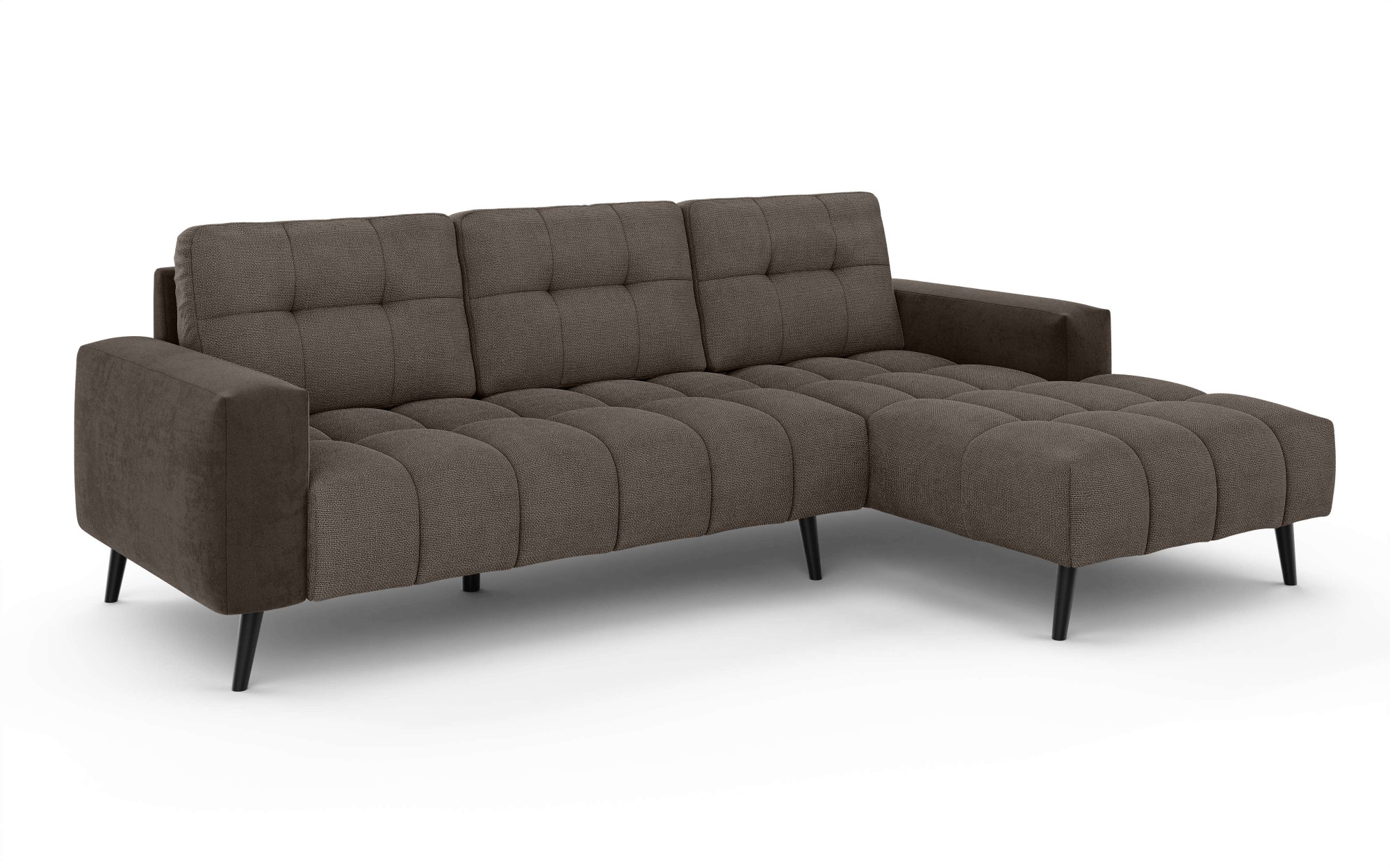 INOSIGN Ecksofa »SERINE mit Recamiere rechts/links bestellbar, Masse B/H/T 253/91/161 cm«, L-Form mit Wellenunterfederung, 3 Rückenkissen, ohne Bettfunktion