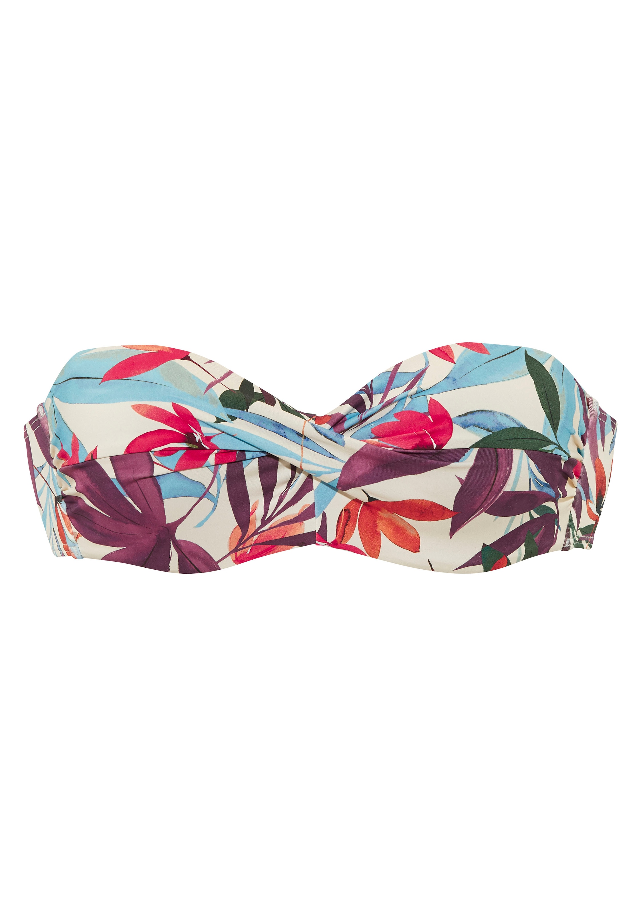 LASCANA Bügel-Bandeau-Bikini-Top »Imani«, mit sommerlichem Blätterprint