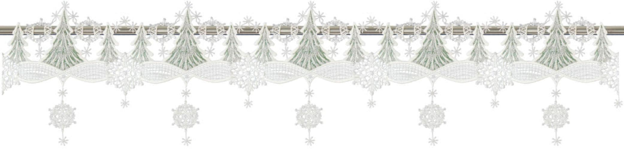 Image of W. Reuter & Sohn - Plauener Spitze Scheibengardine "Winterwald" Stangendurchzug 1 Stk. tlg. Made in Germany