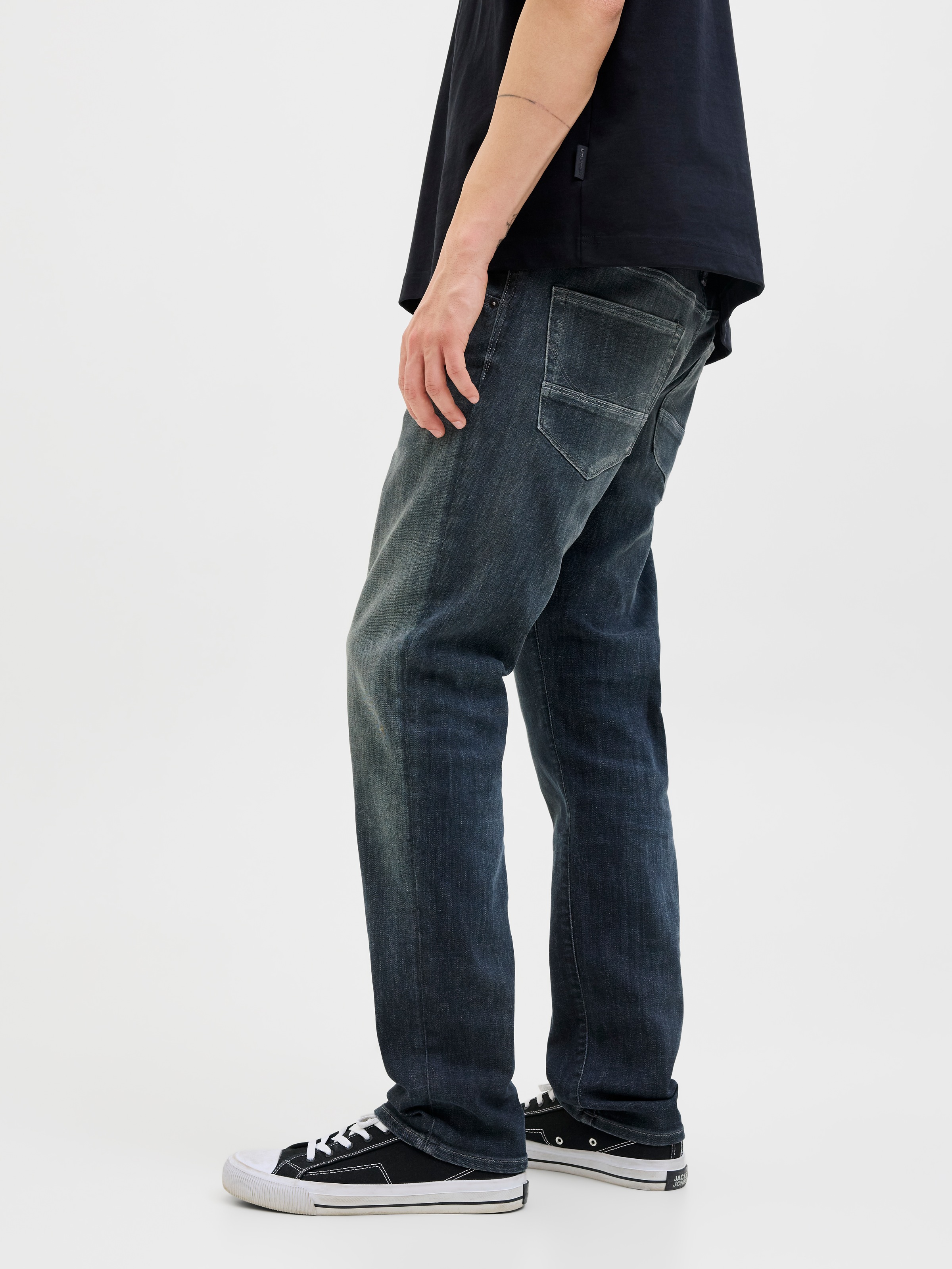 Jack & Jones Slim-fit-Jeans »JJIGLENN – Jeans mit Stretch, niedriger Leibhöhe und Taschen«, used, modisch, slim fit, Denim/Jeans