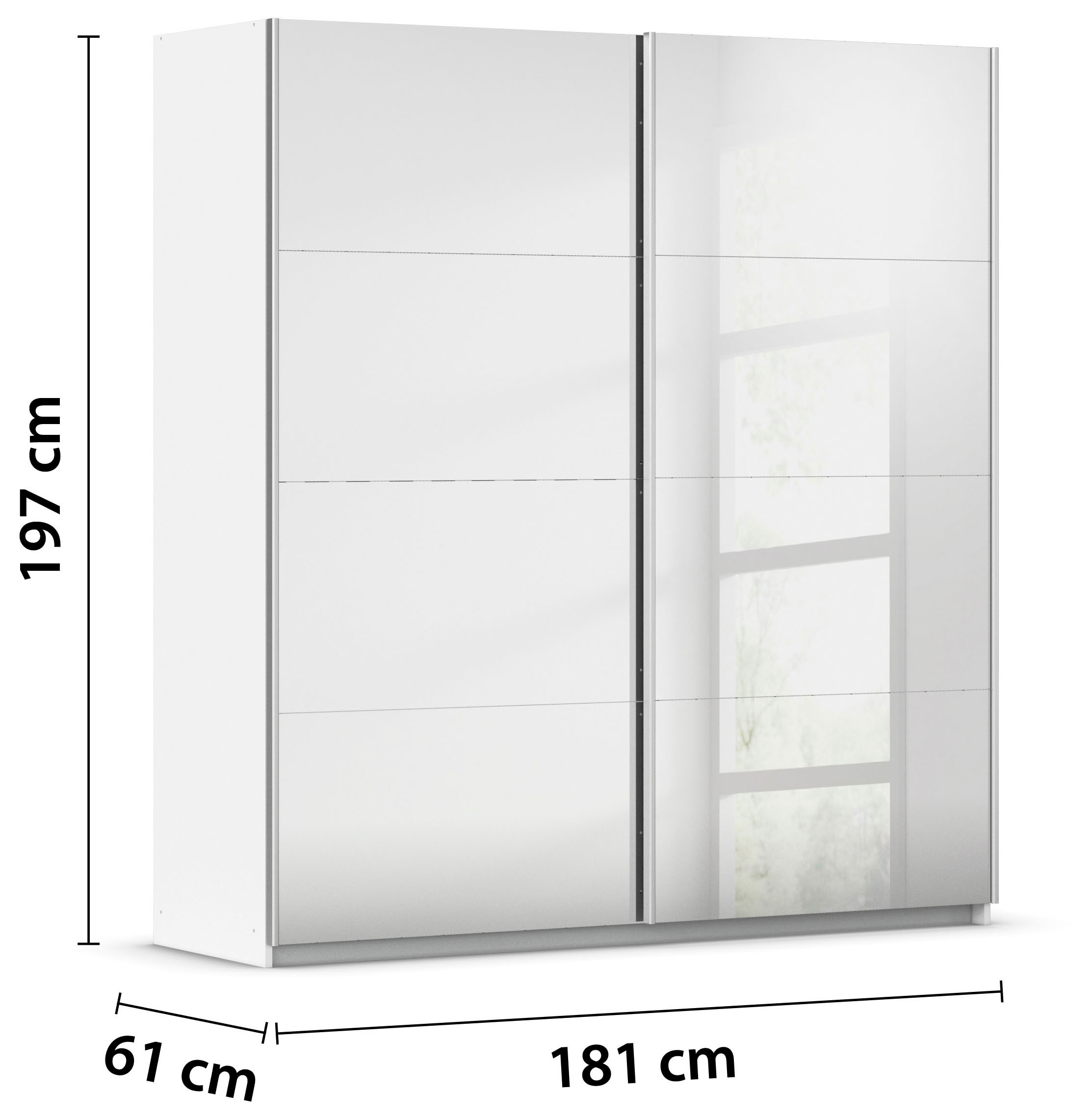 rauch Armoire à portes coulissantes »Kleiderschrank Schrank Kinderzimmer Topseller OTTOs CHOICE SUBITO« Garderobe Vollspiegel Breiten 136 & 181 Höhe 197 cm - MADE IN GERMANY