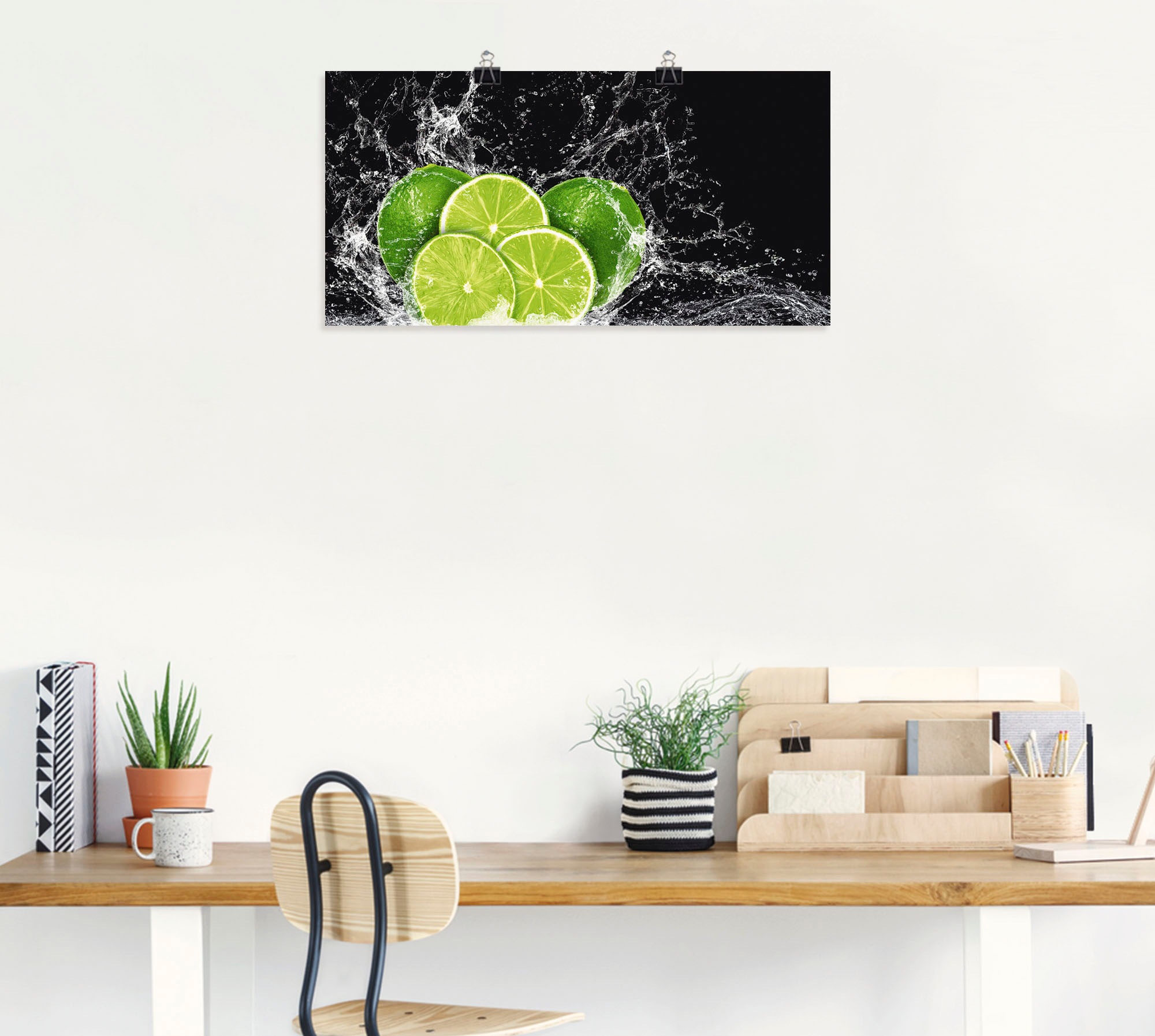 Artland Wandbild »Limone mit Spritzwasser«, Obst Bilder, (1 St.), als Leinwandbild, Poster, Wandaufkleber in verschied. Grössen