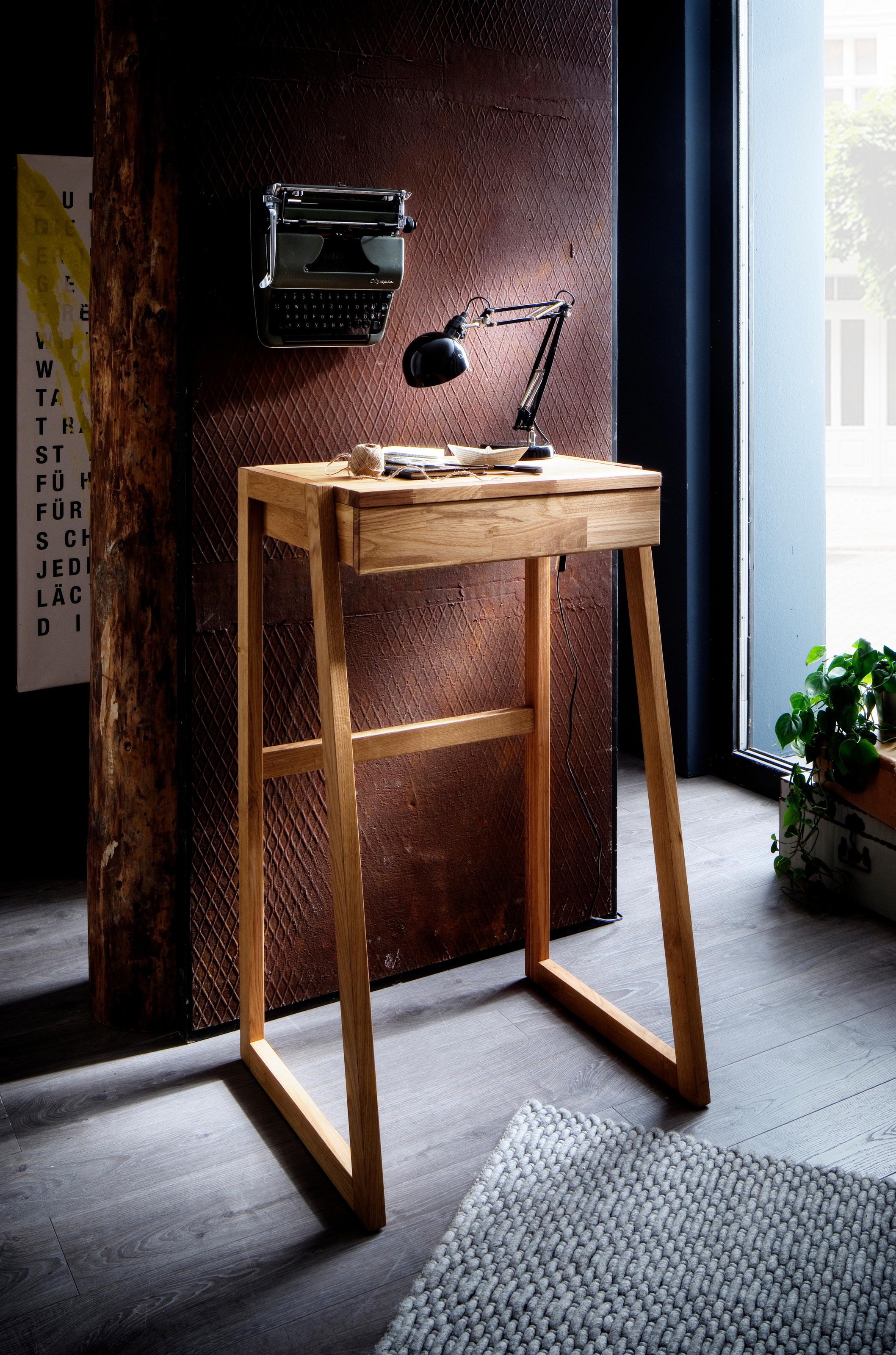 Image of Home affaire Stehpult »Dura«, aus schönem massivem Wildeichenholz, Höhe 111 cm bei Ackermann Versand Schweiz