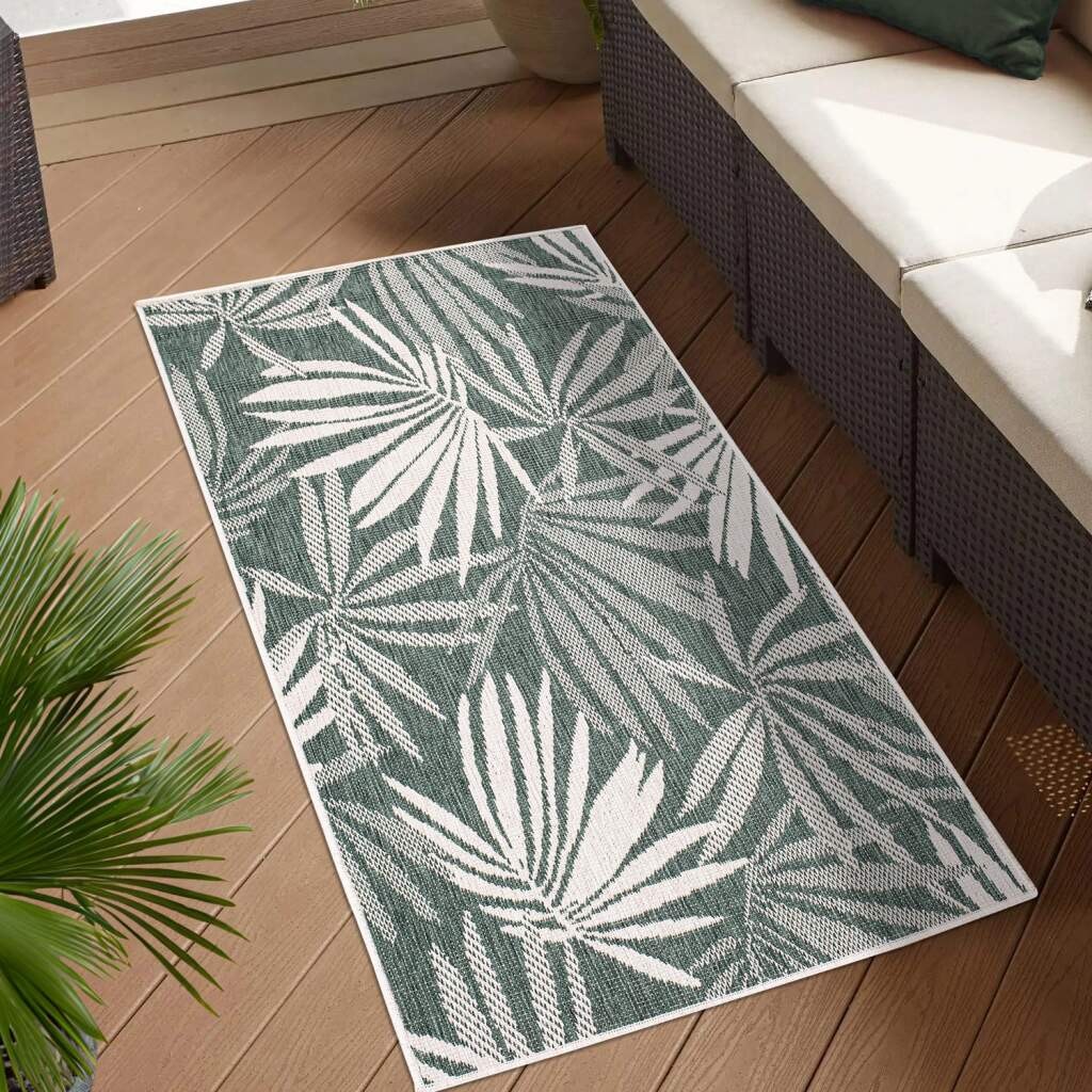 Carpet City Outdoorteppich »DUO RUG 5771« rechteckig 5 mm Höhe Wendeteppich Wetterfest In- & Outdoor, Balkon, Terrasse, Wohnzimmer