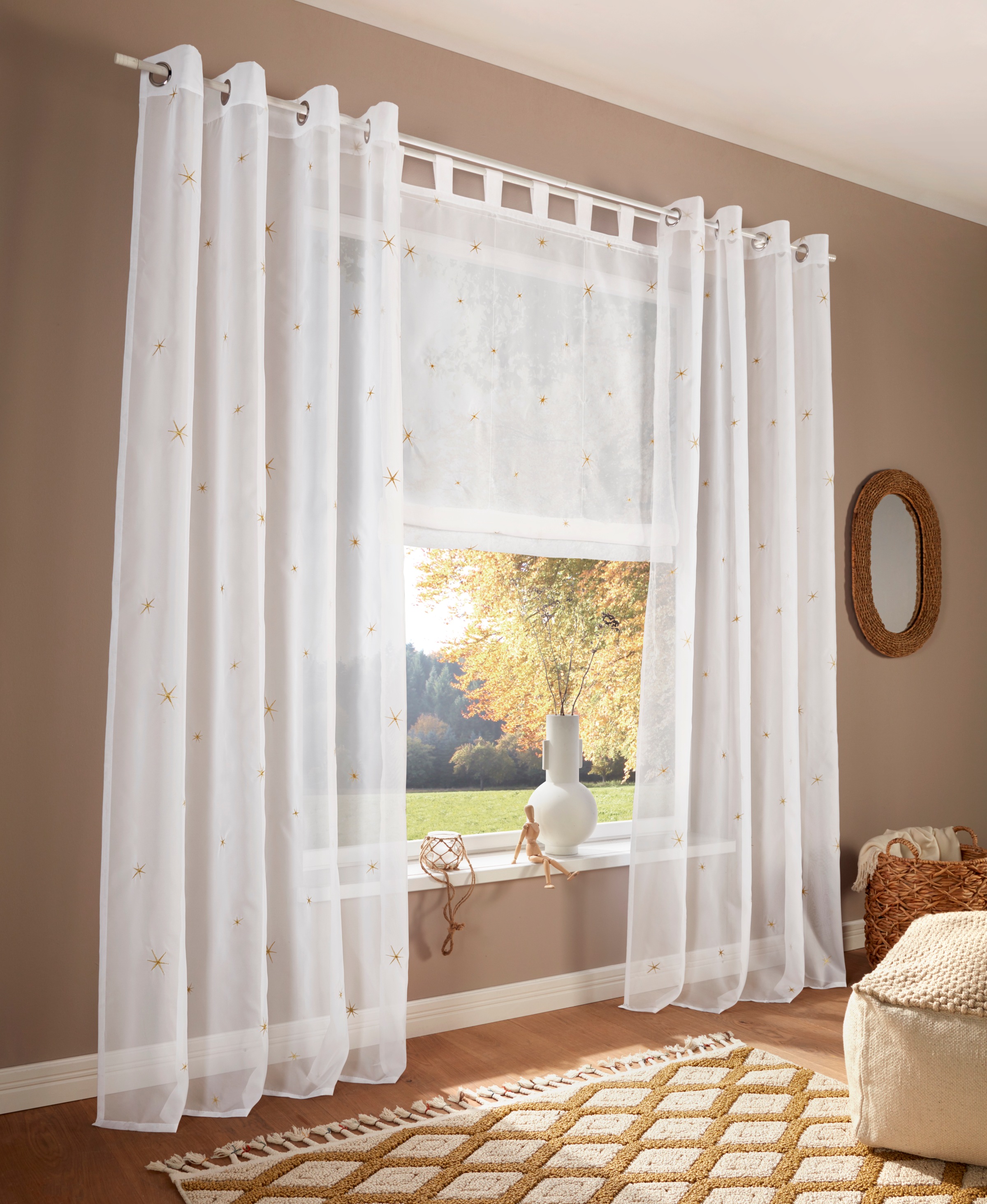 Image of my home Raffrollo »Estrella«, mit Schlaufen, Transparent, Voile, Polyester bei Ackermann Versand Schweiz