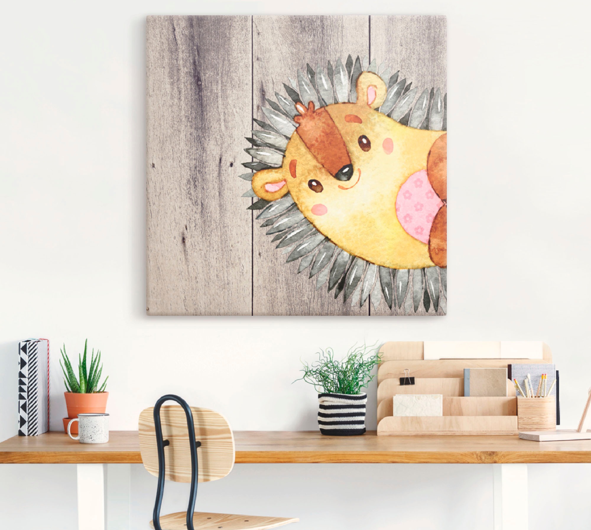 Artland Tableau sur toile »Waldland Freunde - Igel« Animaux 1 cuis tlg. auf Holzrahmen gespannt