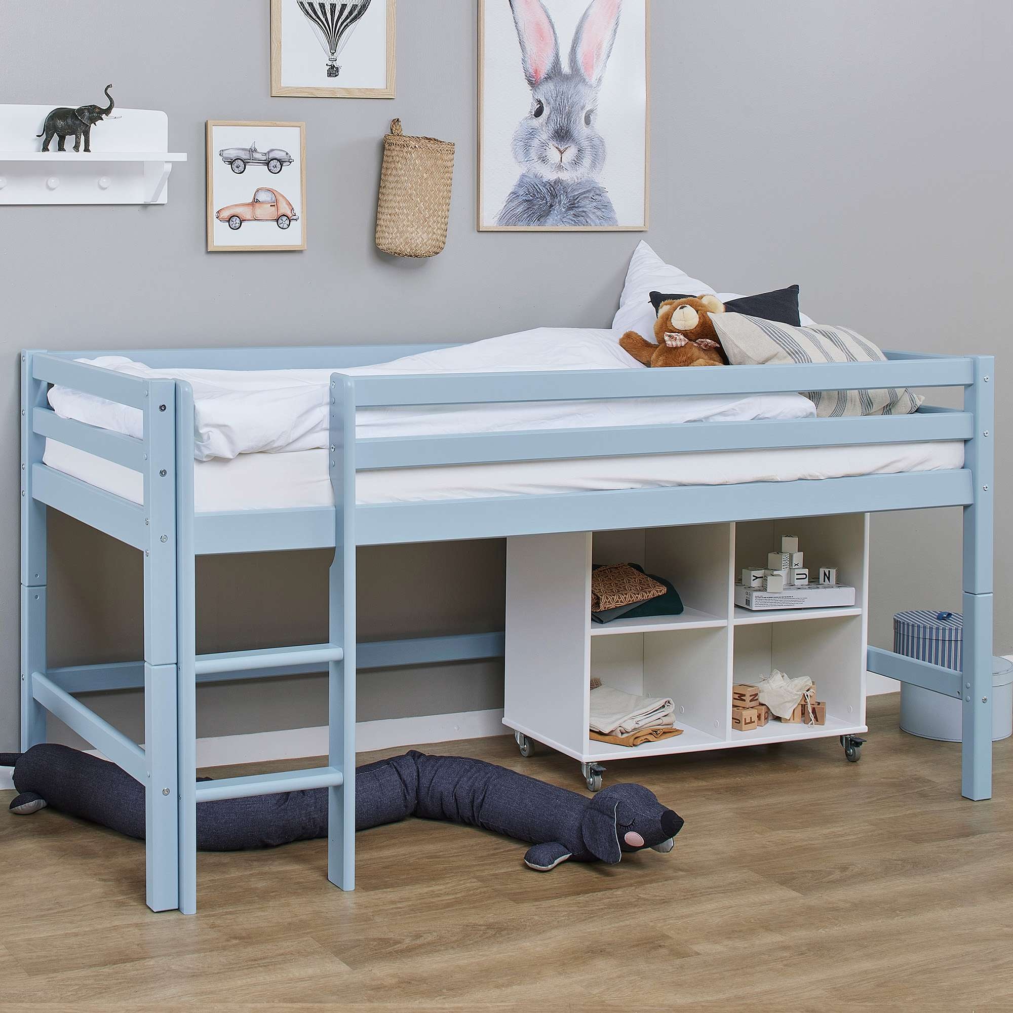 Hoppekids Hochbett »ECO Dream MY COLOR« Set, Bett,  90x200, umbaubar in Einzelbett, 4 Farben