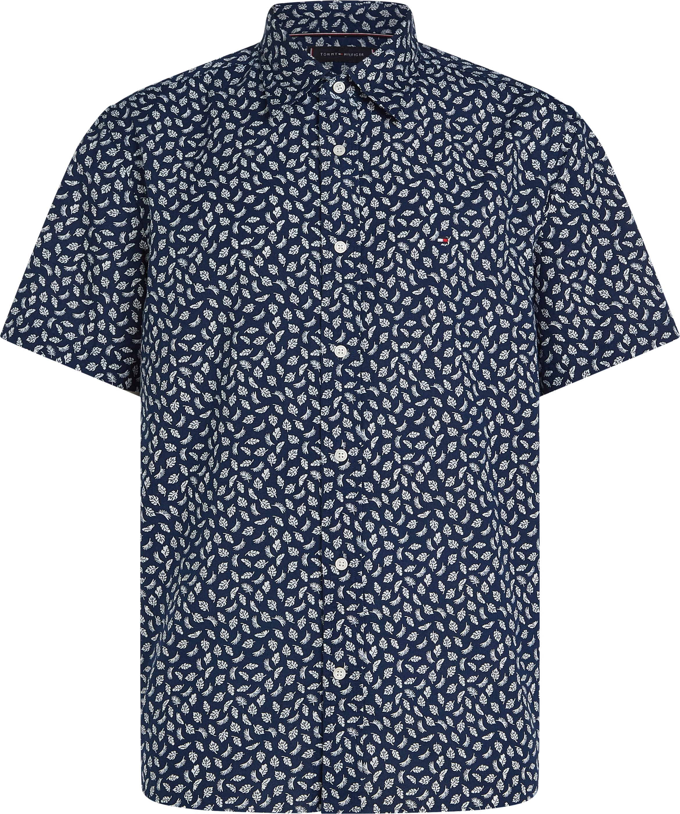 Tommy Hilfiger Big & Tall Kurzarmhemd »BT-LINEN BLEND AOP SS RF SHIRT-B«, Grosse Grössen