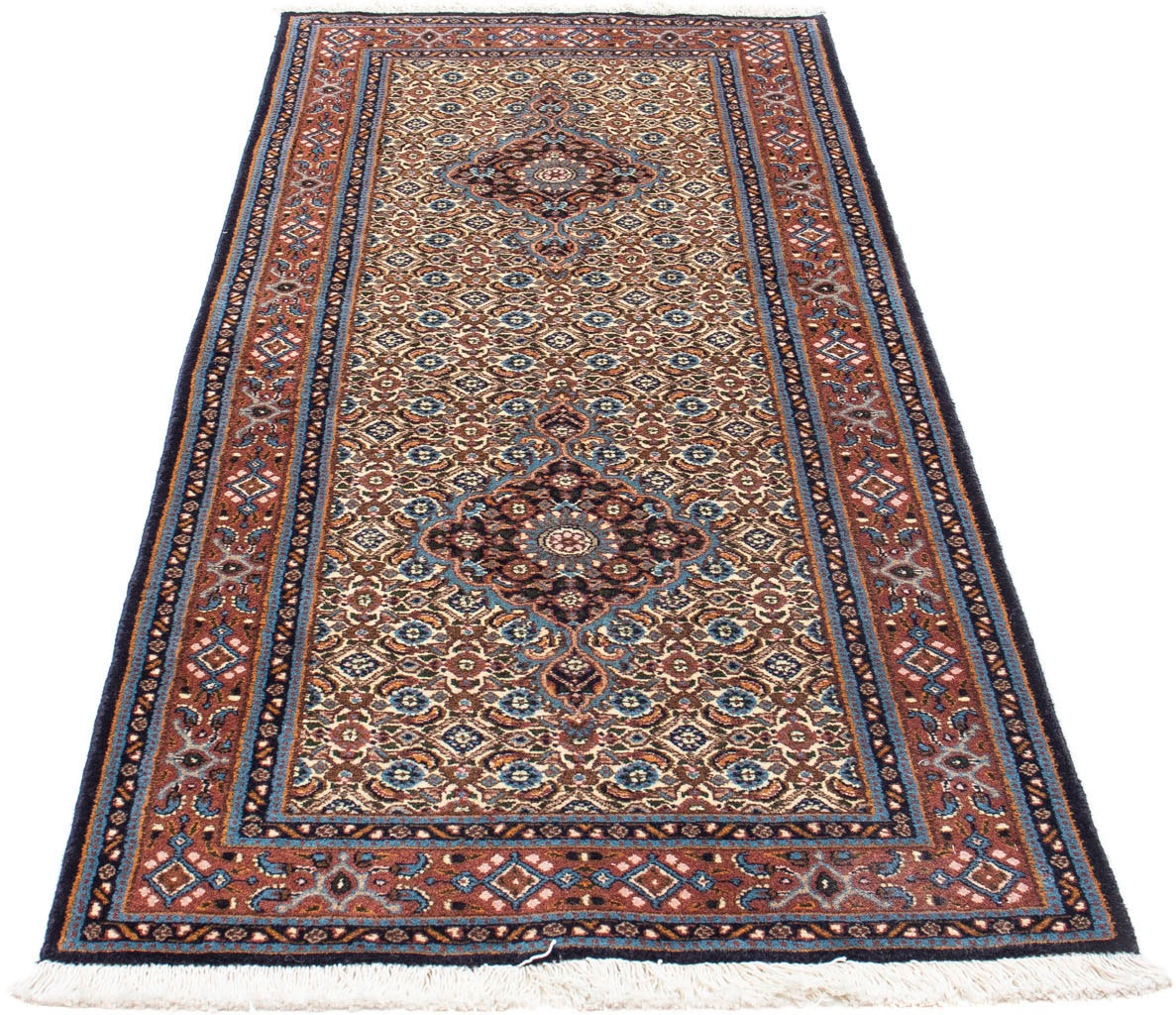 Image of morgenland Hochflor-Läufer »Moud Stark Gemustert Beige 195 x 84 cm«, rechteckig, 1 mm Höhe, Handgeknüpft bei Ackermann Versand Schweiz