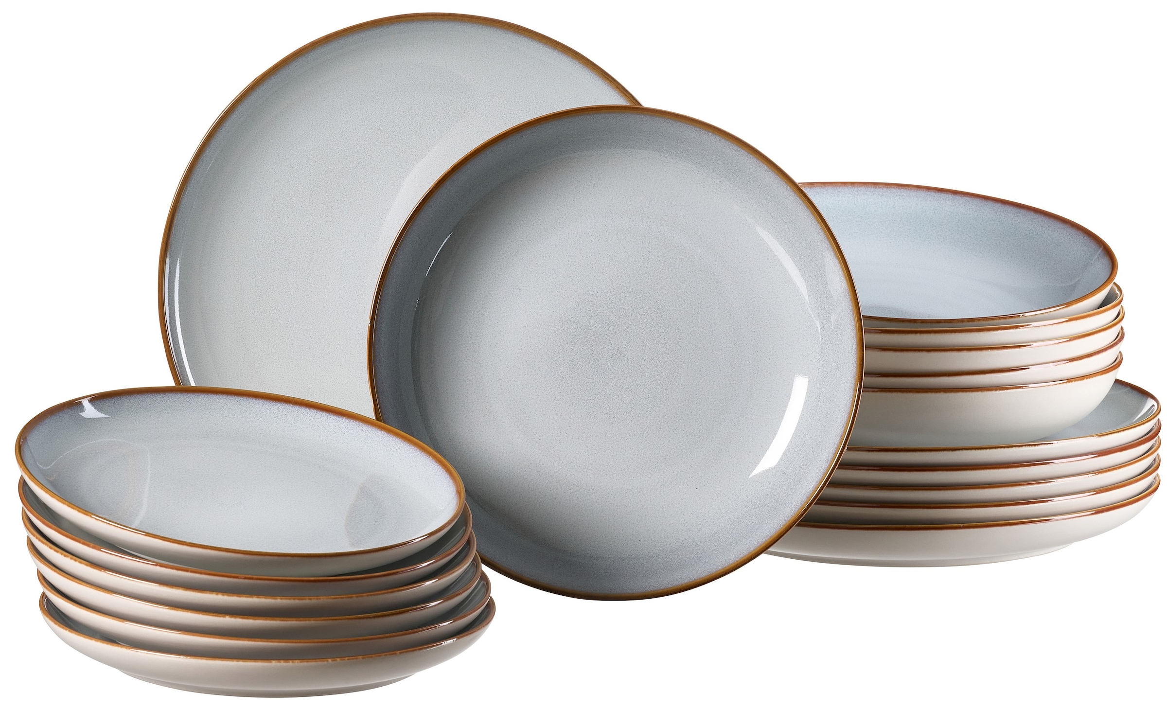 Image of Ritzenhoff & Breker Tafelservice "Portofino" Teller Set, Porzellan, skandinavisch-schlichter Touch, Ø 21,5 cm