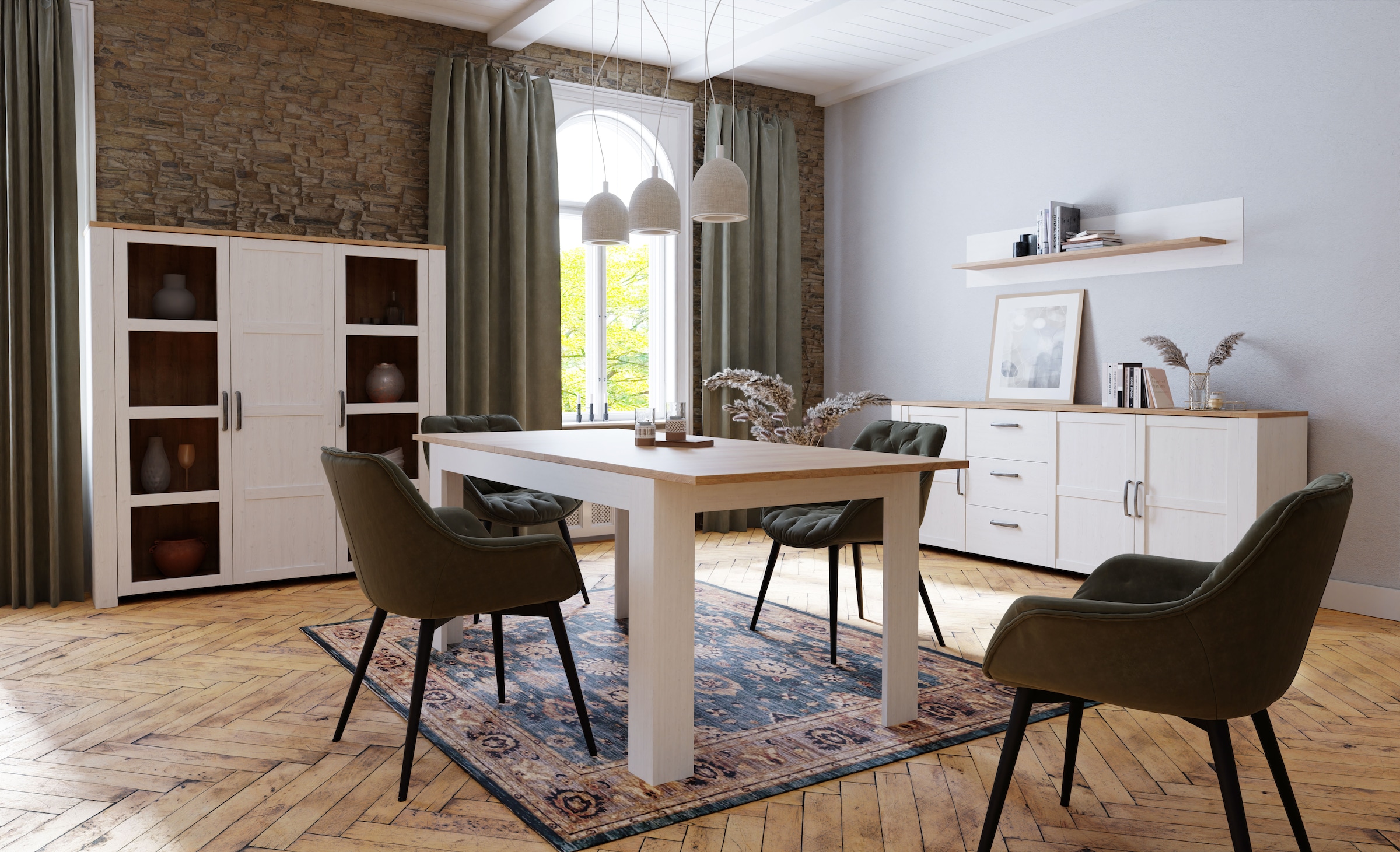 FORTE Buffet »Bohol, grosses Sideboard,Breite 2,20 mtr. Soft-Close, Stauraum« L/H/P 220,8/87/42cm, 3 portes, 3 SK